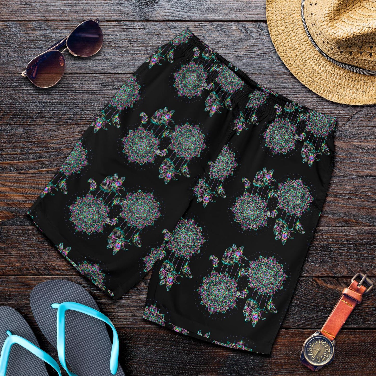 Dream Catcher Colorful Hand Draw Mens Shorts-JTAMIGO.COM