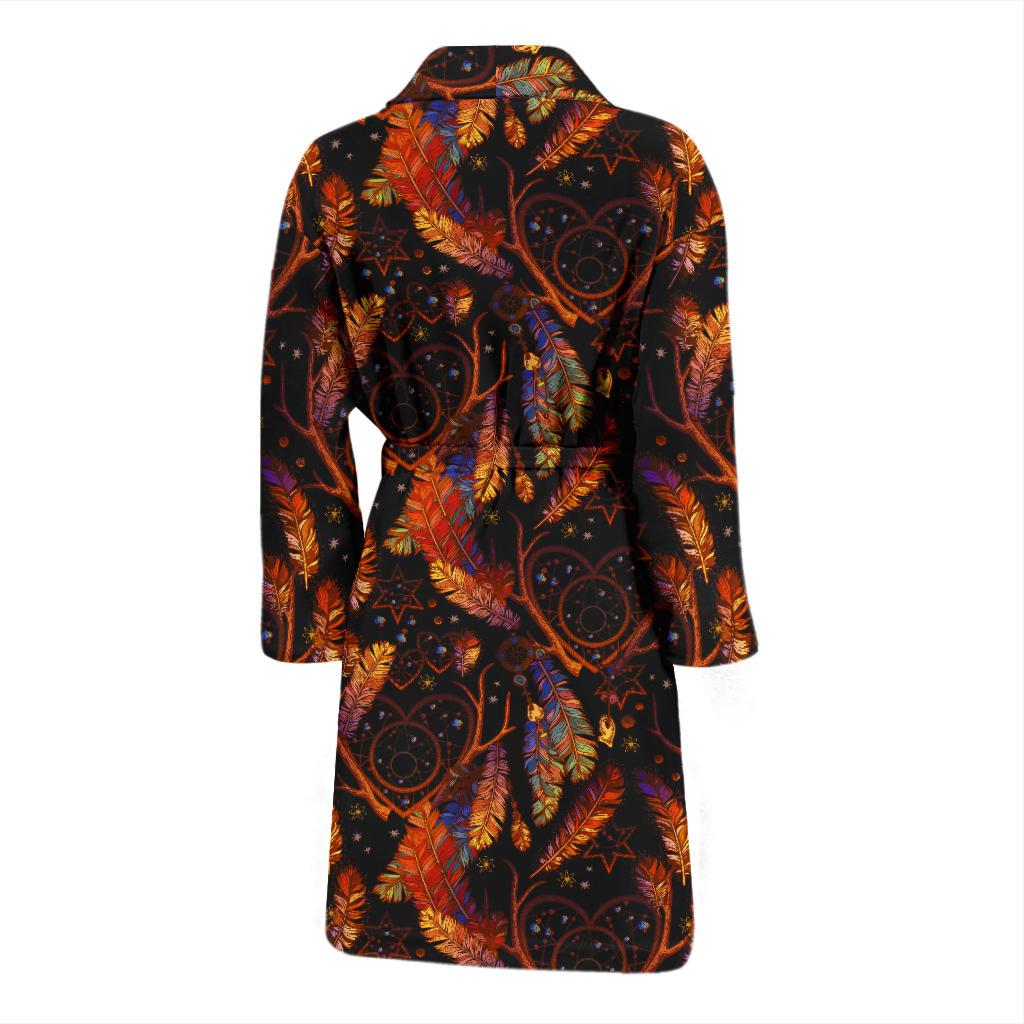Dream Catcher Native American Design Men Bath Robe-JTAMIGO.COM