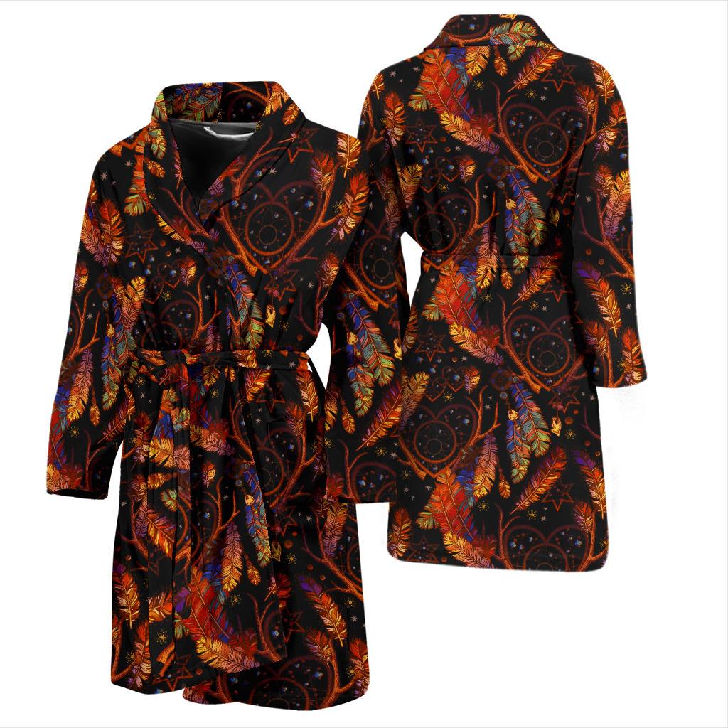 Dream Catcher Native American Design Men Bath Robe-JTAMIGO.COM