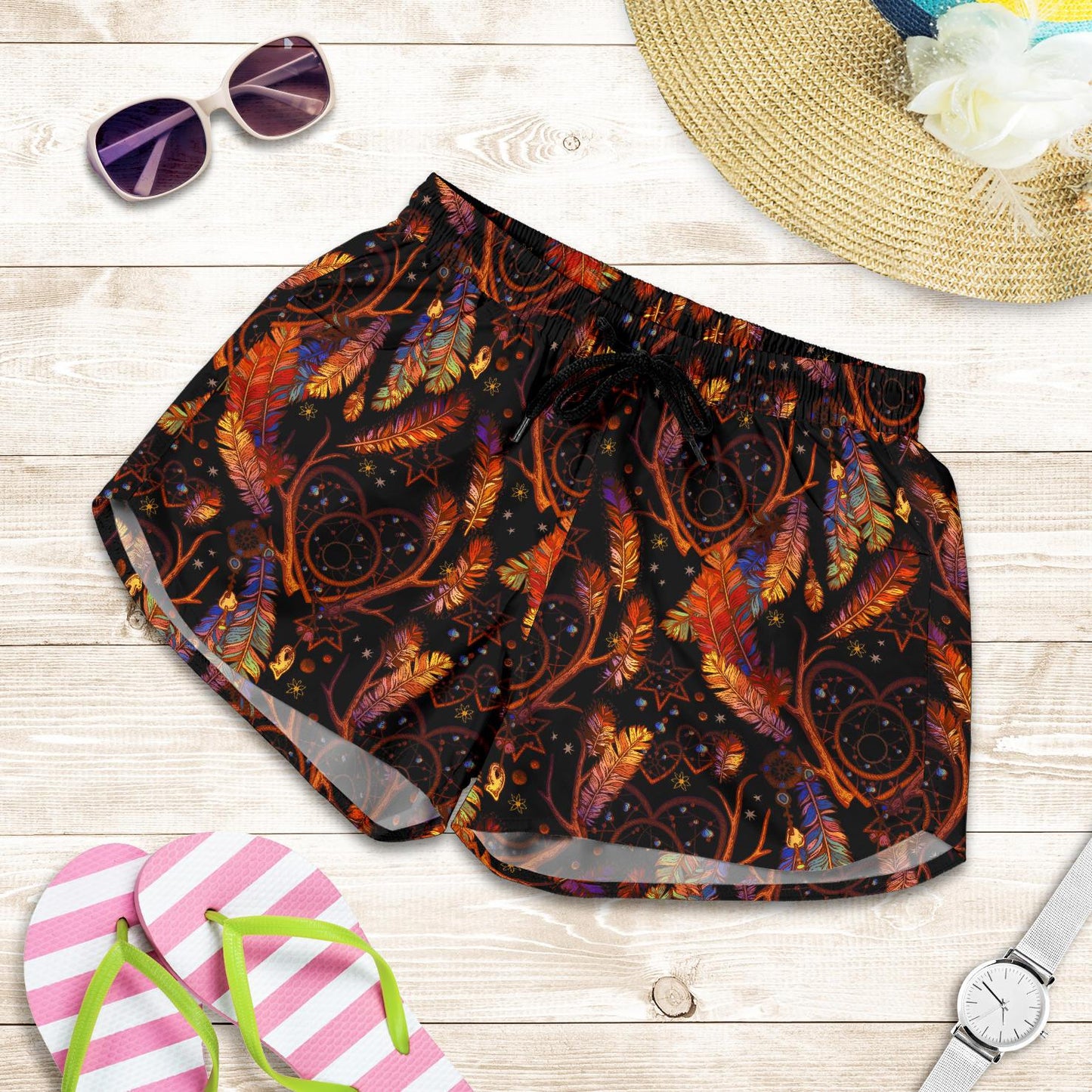 Dream Catcher Native American Design Women Shorts-JTAMIGO.COM