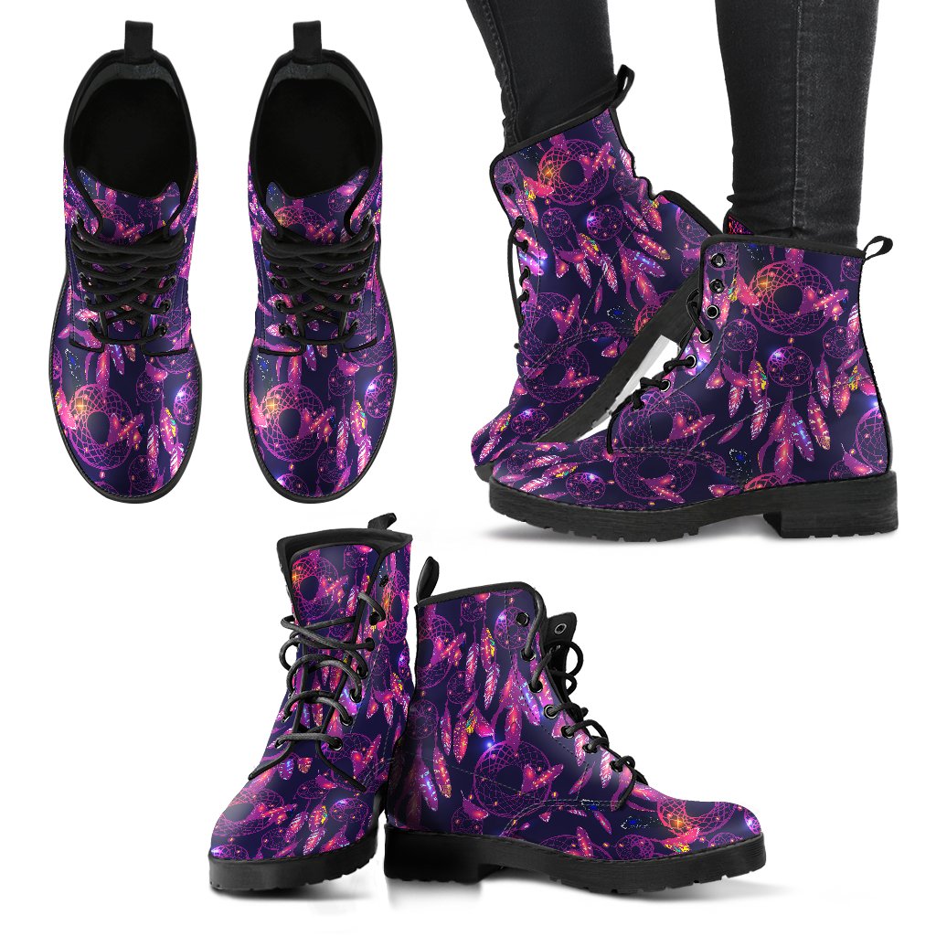 Dream catcher neon Women Leather Boots-JTAMIGO.COM