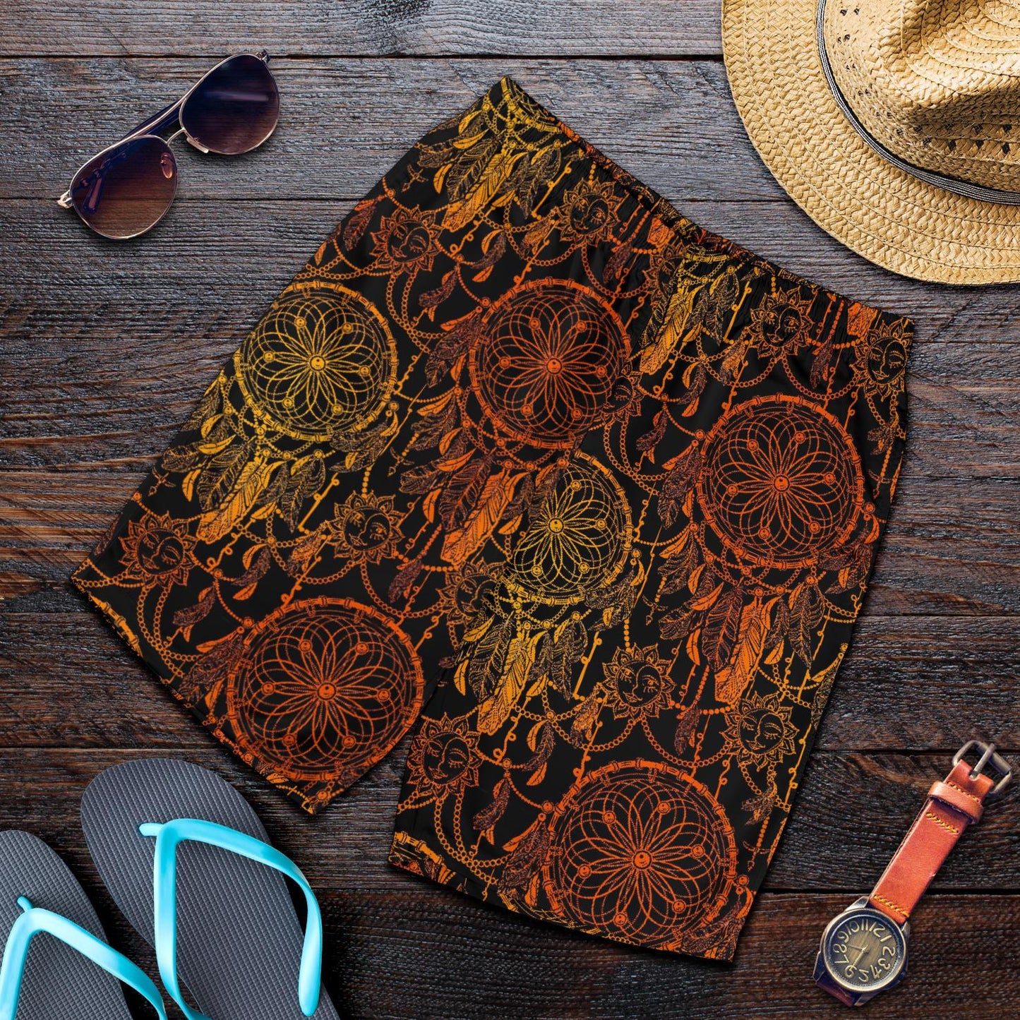 Dream catcher Sun and Moon Mens Shorts-JTAMIGO.COM