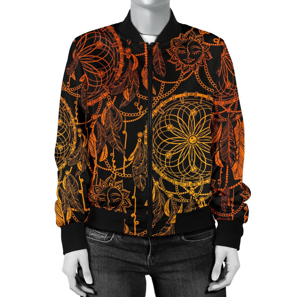 Dream Catcher Sun And Moon Women Casual Bomber Jacket