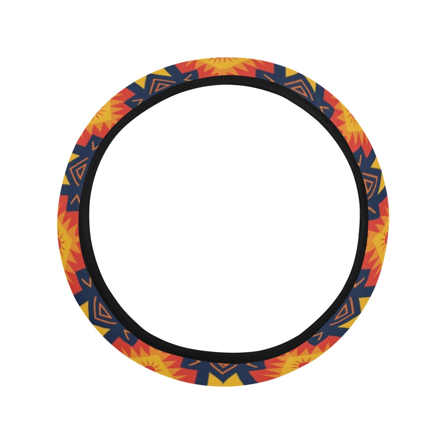 Southwest Pattern Print Design LKS307 Steering Wheel Cover with Elastic Edge