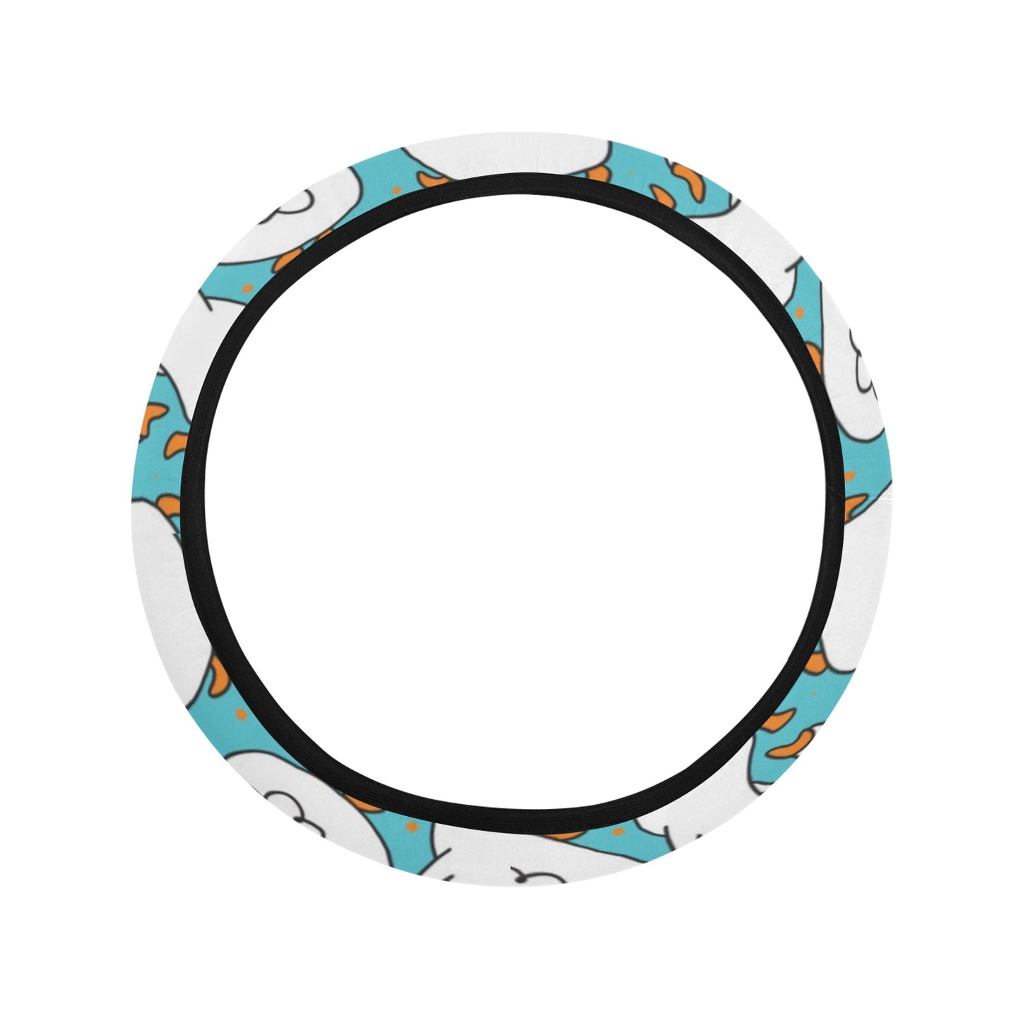 Goose Print Design LKS403 Steering Wheel Cover with Elastic Edge