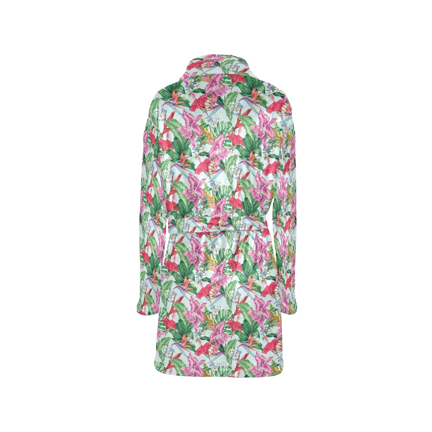 Tropical Flower Print Design LKS304 Women's Fleece Robe