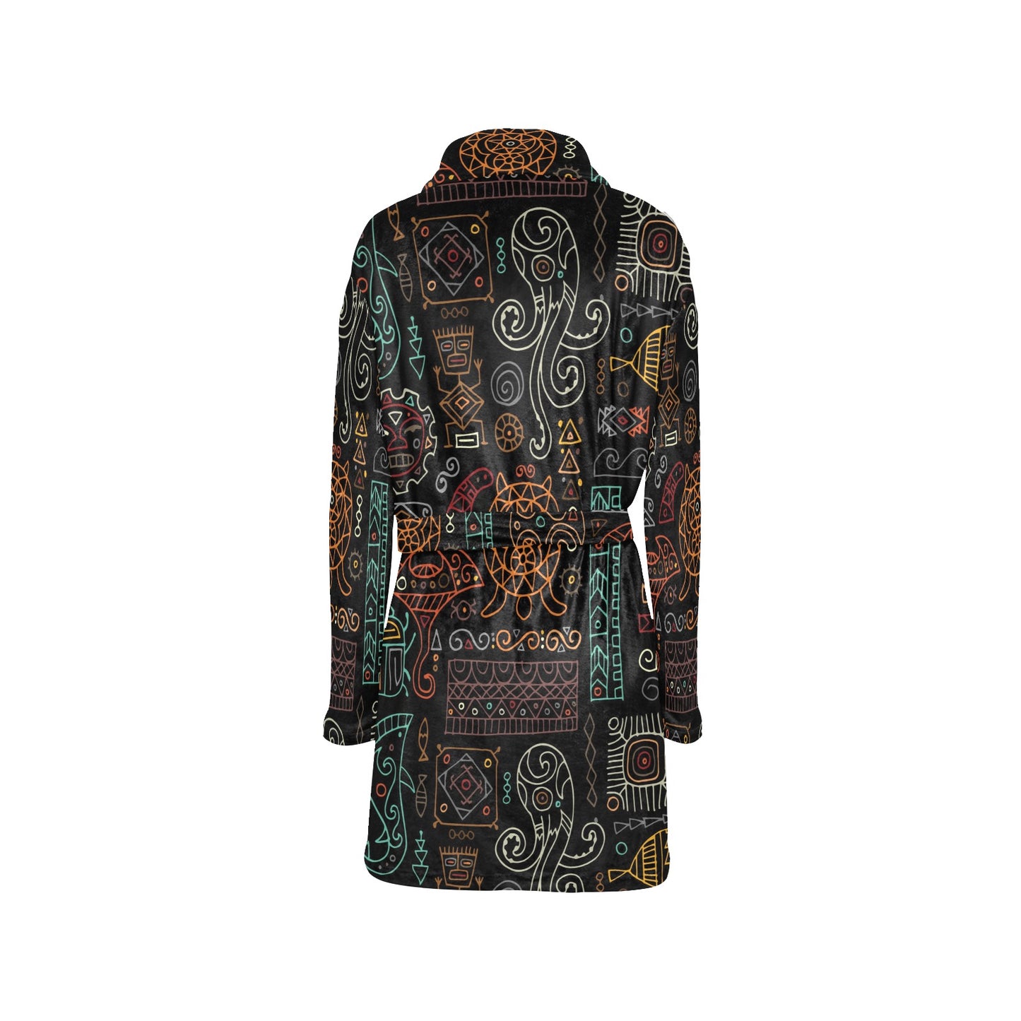 Polynesian Pattern Print Design A04 Women's Fleece Robe