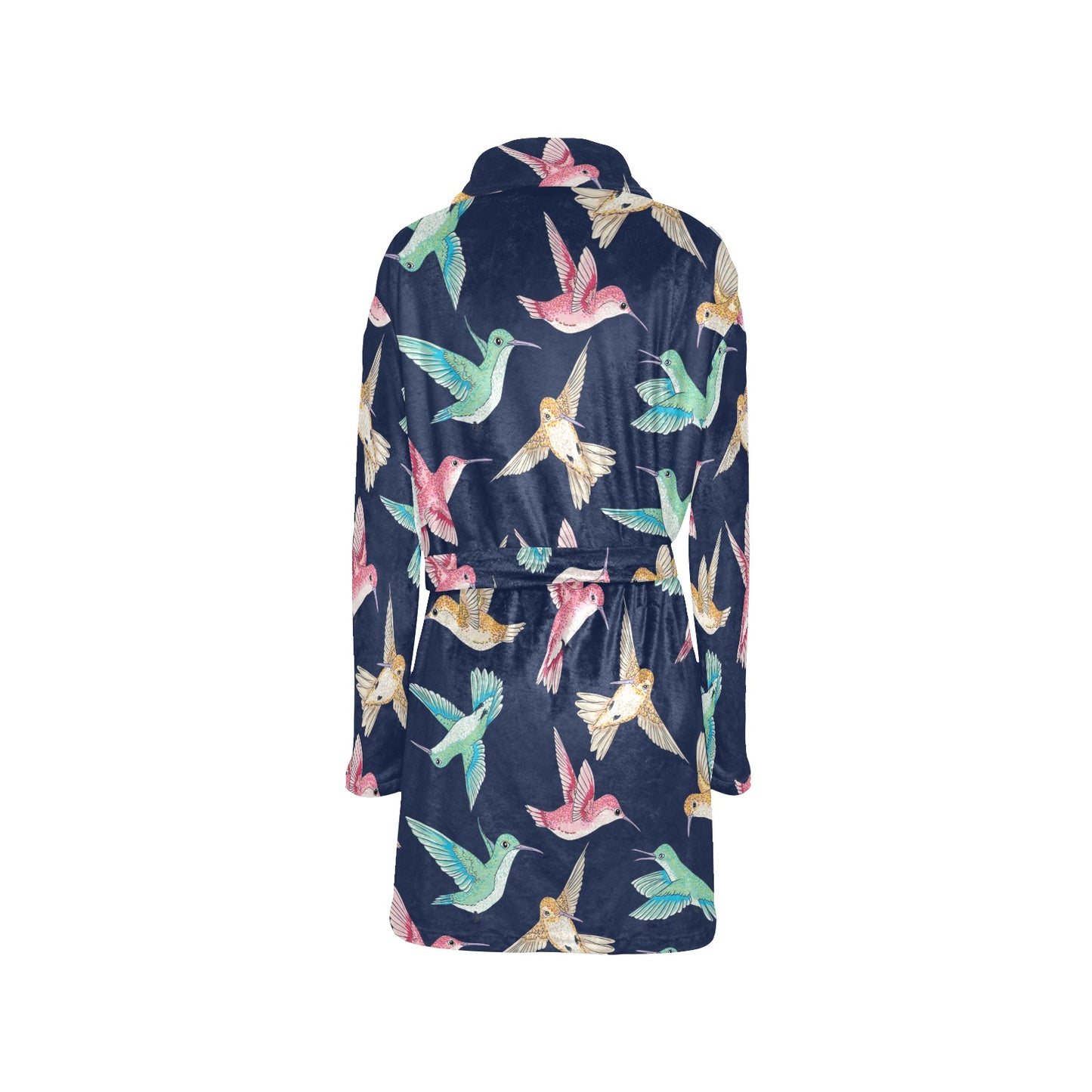 Hummingbird Cute Pattern Print Design 01 Women's Fleece Robe