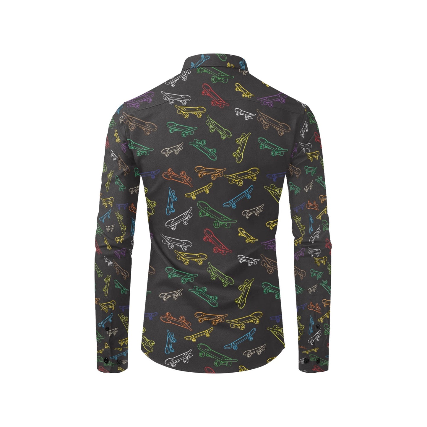Skateboard Print Design LKS301 Men's Long Sleeve Dress Shirt