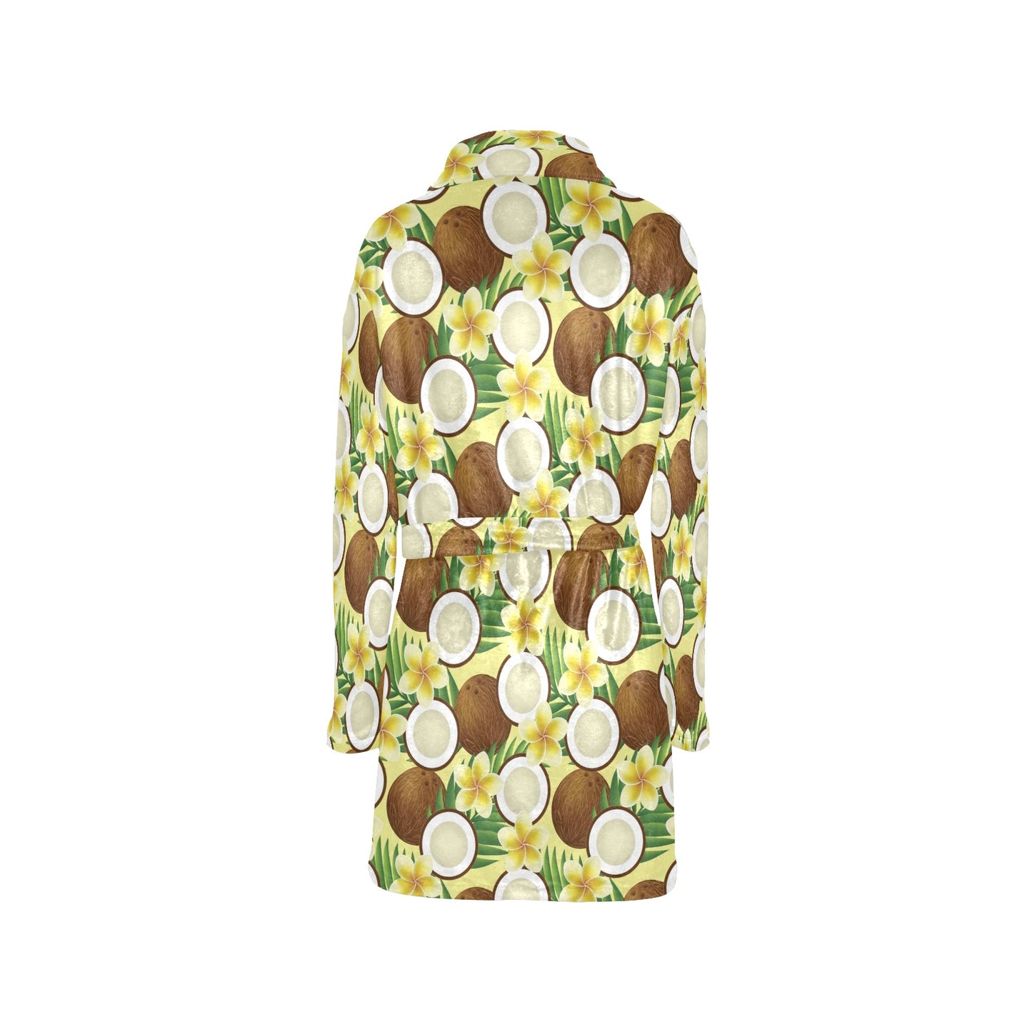 Coconut Pattern Print Design CN02 Women's Fleece Robe