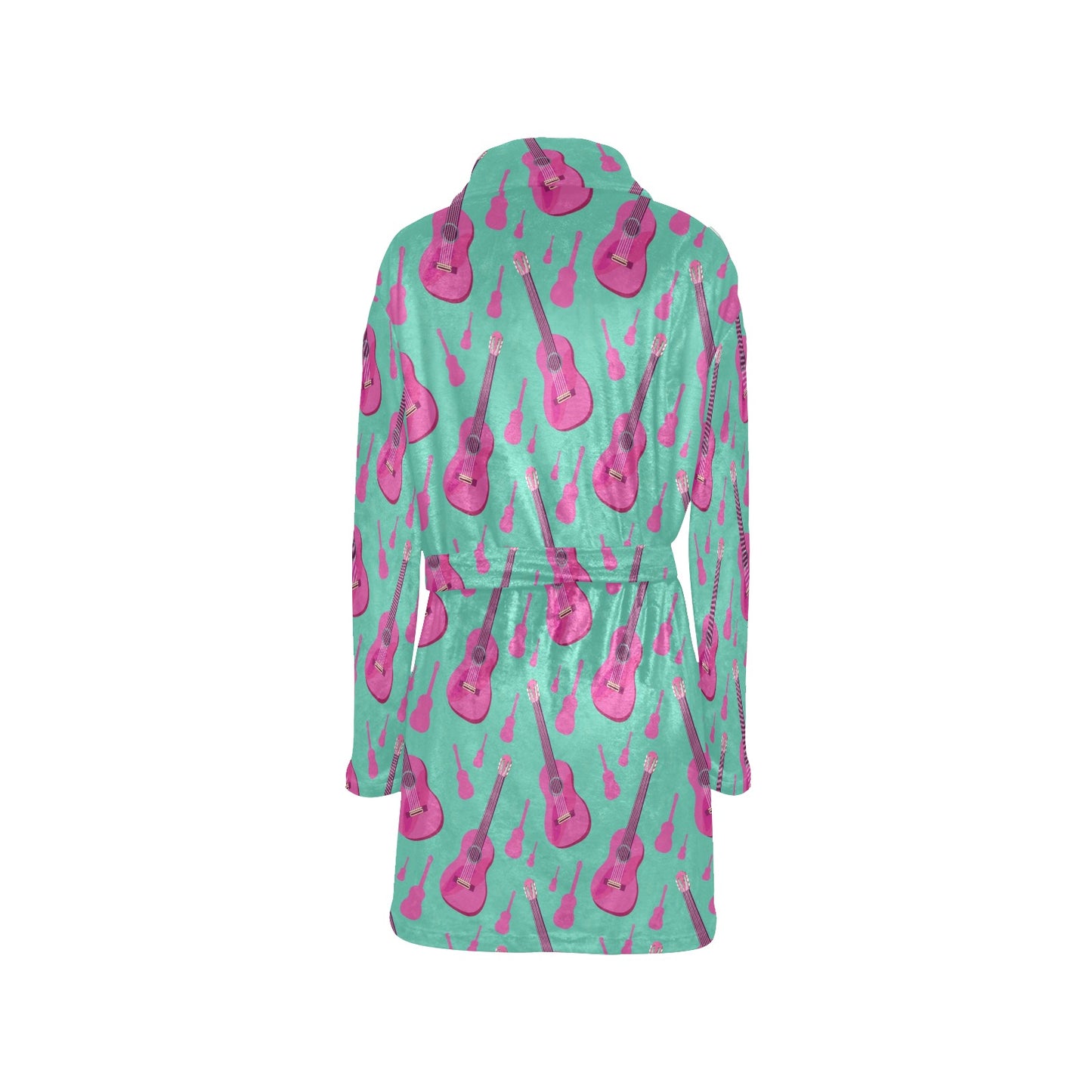 Acoustic Guitar Print Design LKS405 Women's Fleece Robe