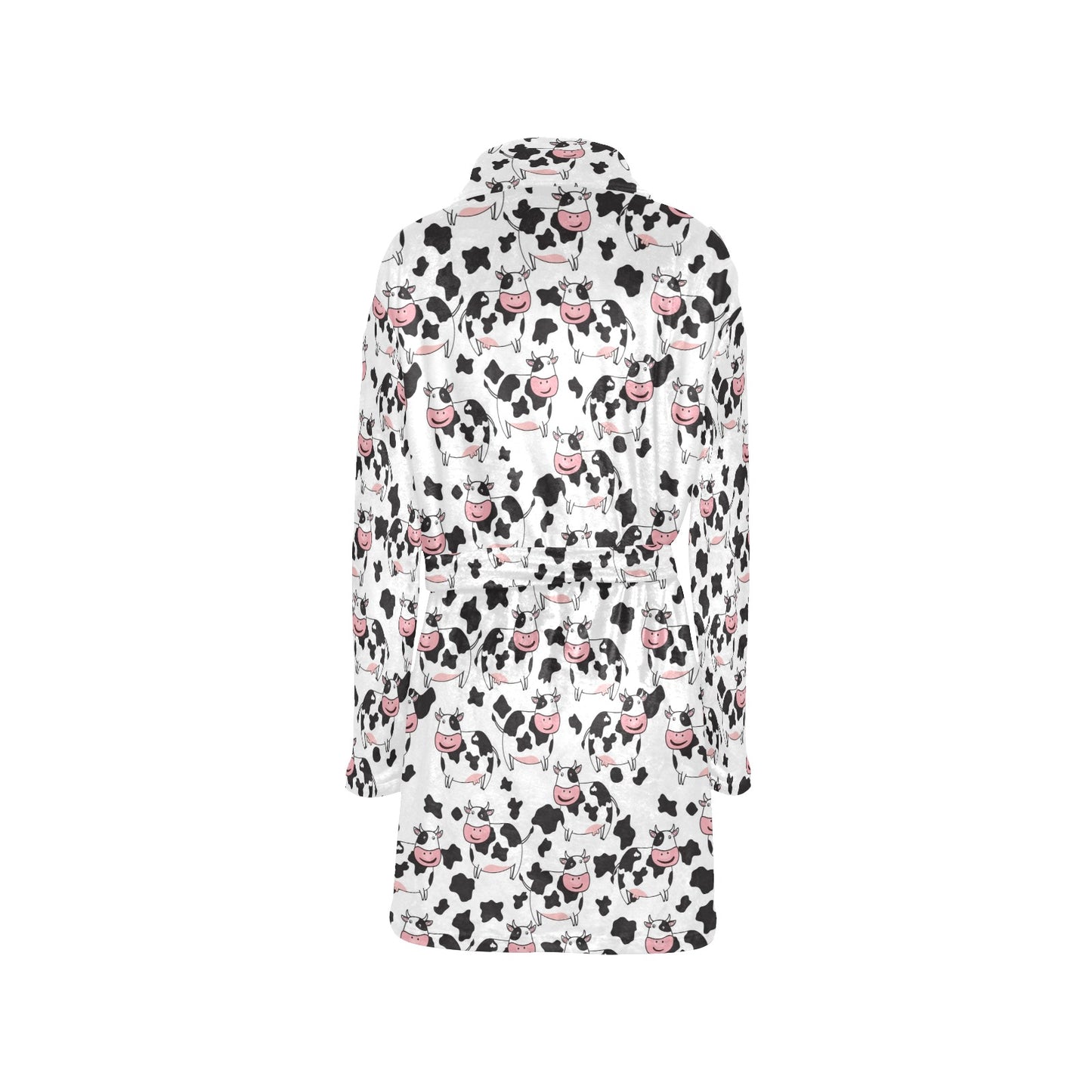 Cow Pattern Print Design 02 Women's Fleece Robe
