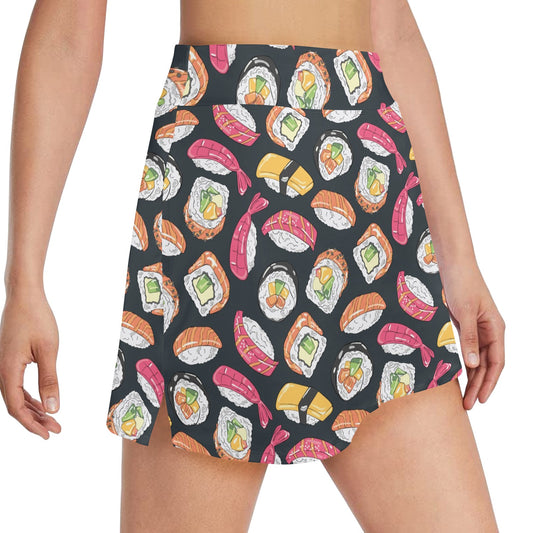 Sushi Print Design LKS306 17" Golf & Pickleball Skort with Pockets