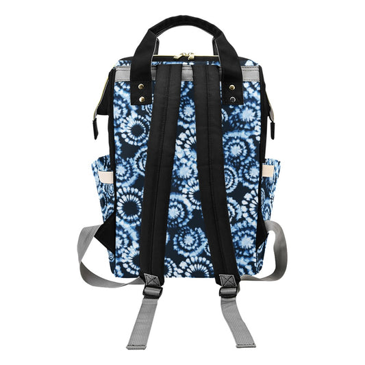 Tie Dye Dark Blue Print Design LKS306 Diaper Bag Backpack