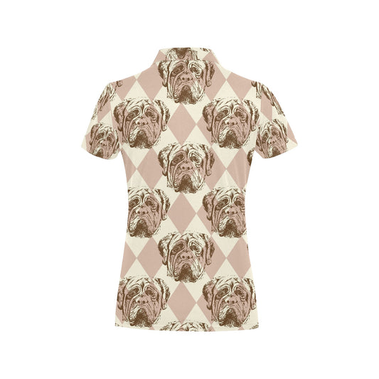 Mastiffs Pattern Print Design 01 Women's Polo Shirt