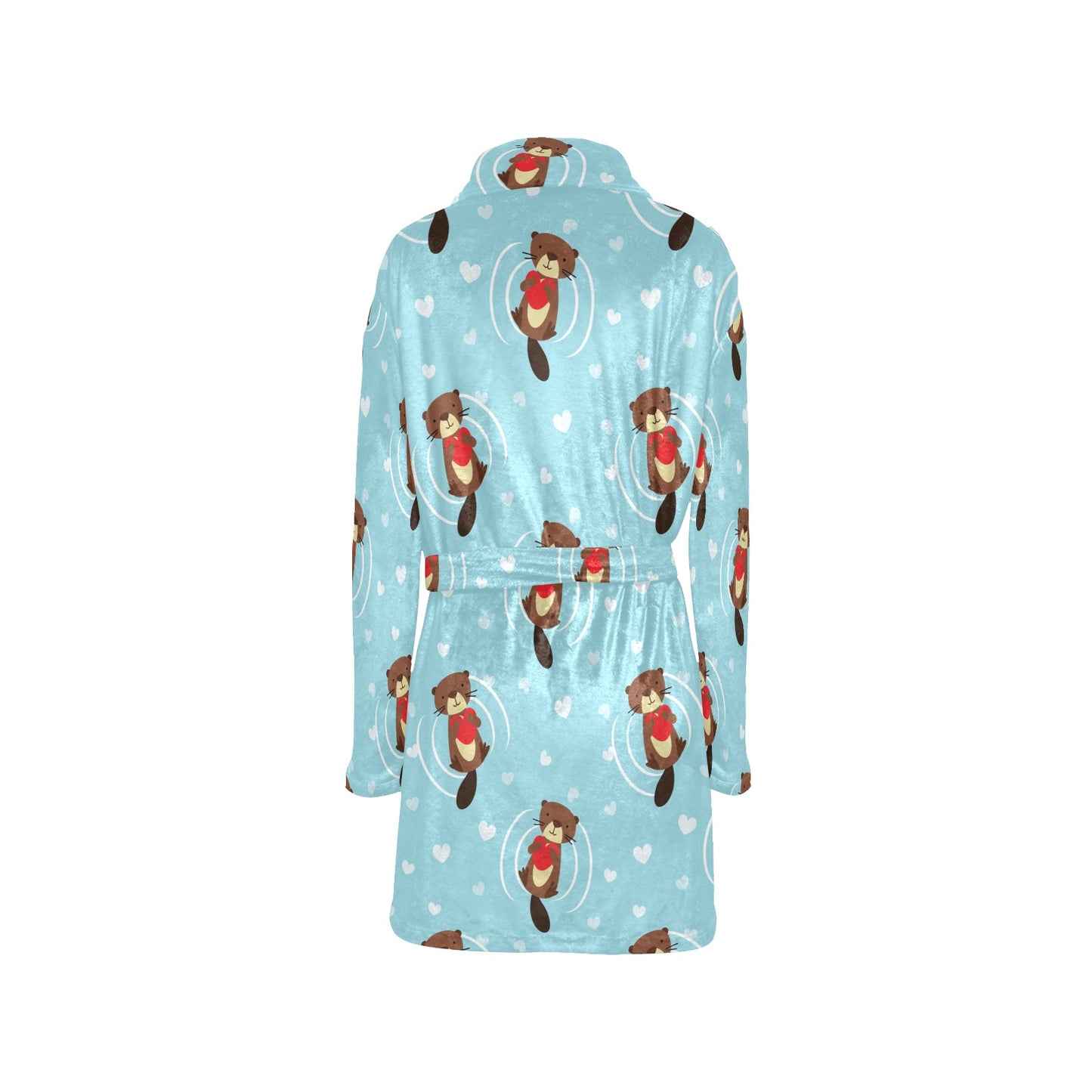 Sea Otter Cute Pattern Print Design 04 Women's Fleece Robe
