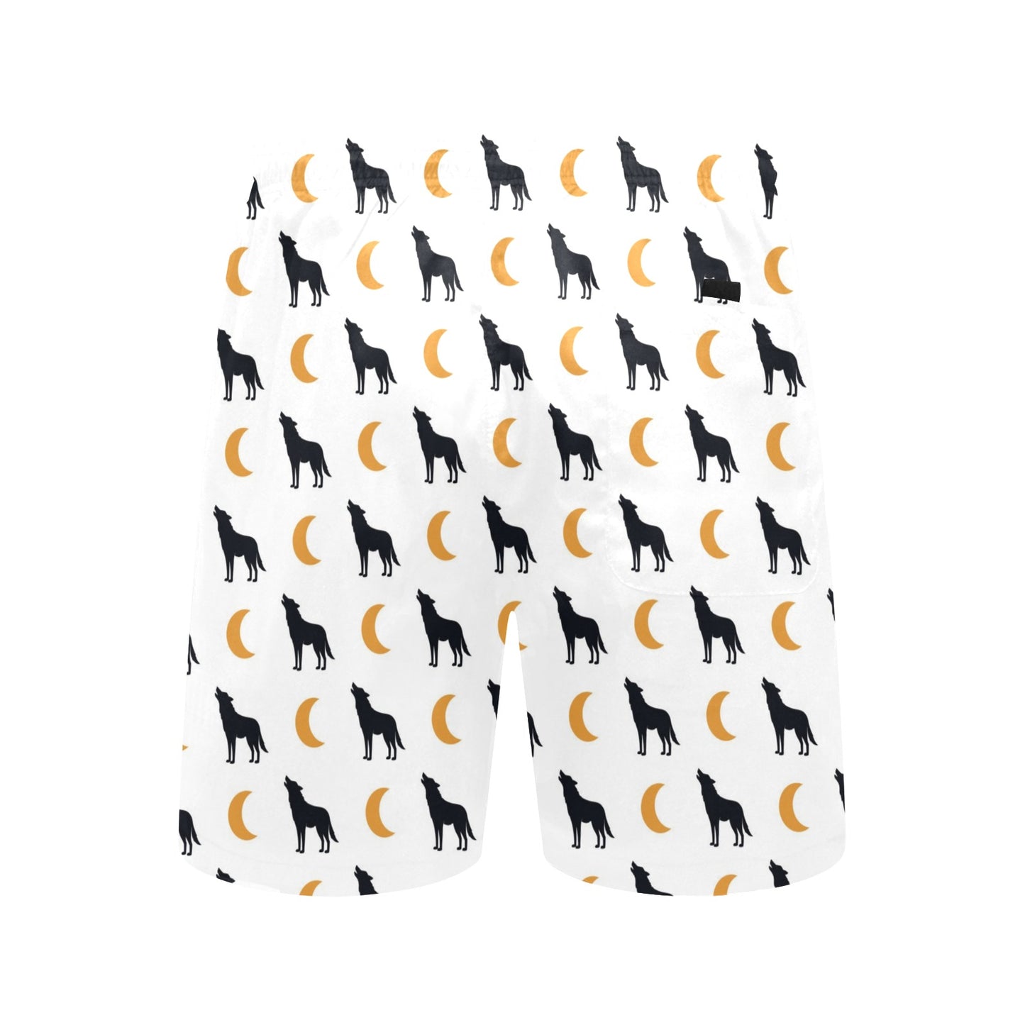 Wolf Moon Print Design LKS302 Men's Swim Trunks Beach Shorts