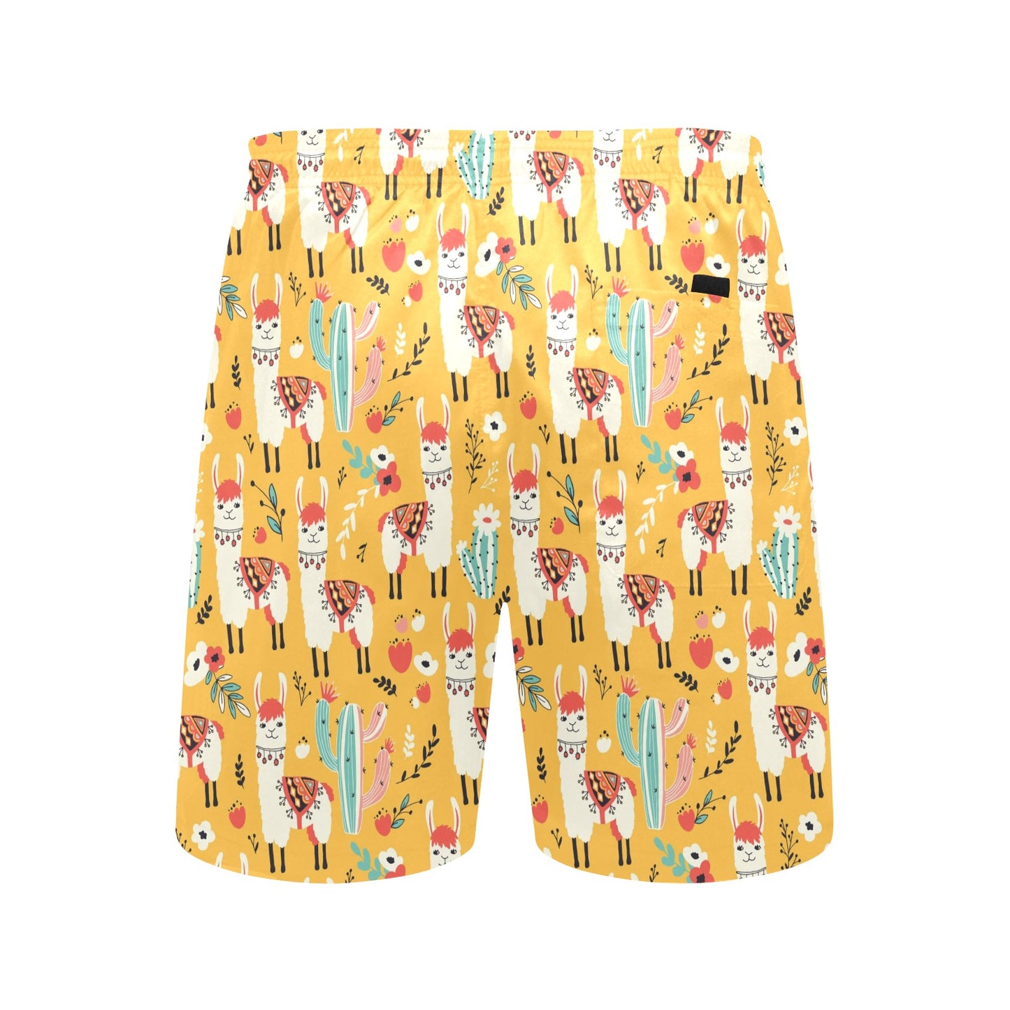 Llama Cute Themed Print Men's Swim Trunks Beach Shorts