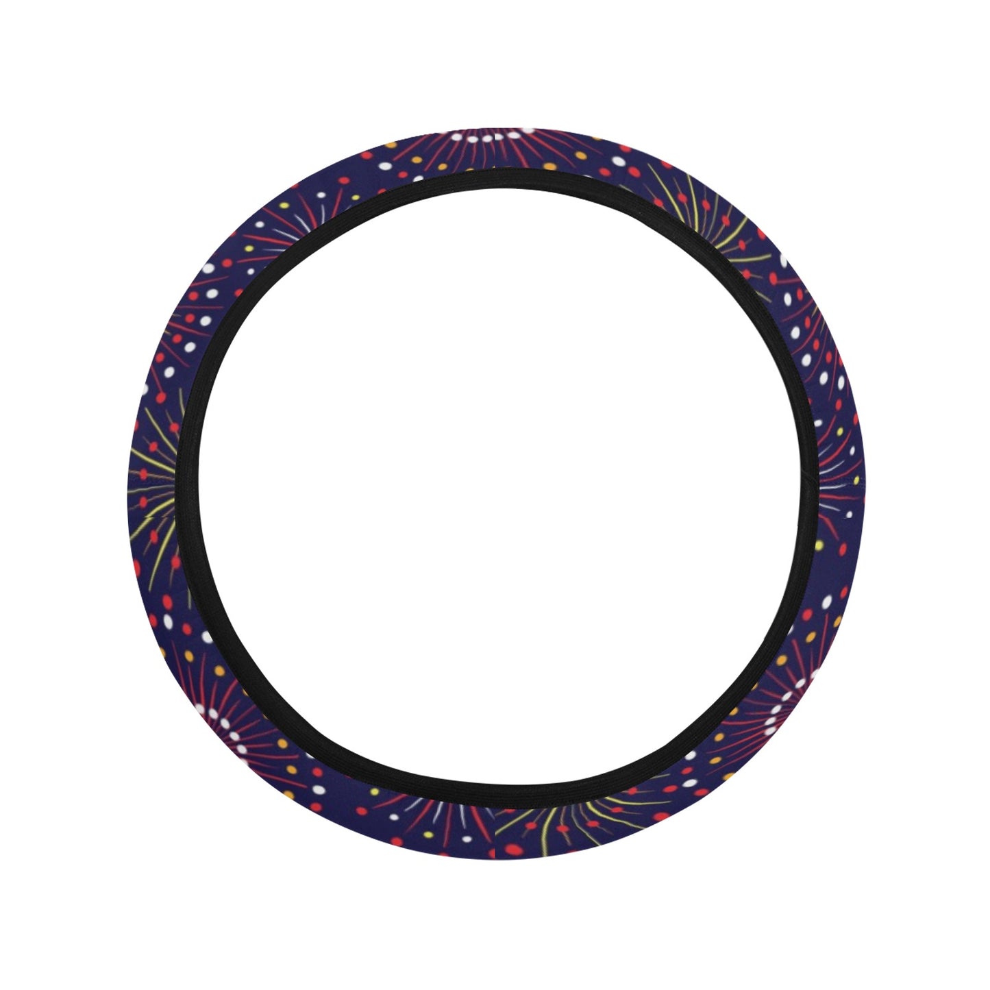 Firework Flower Style Print Design LKS302 Steering Wheel Cover with Elastic Edge