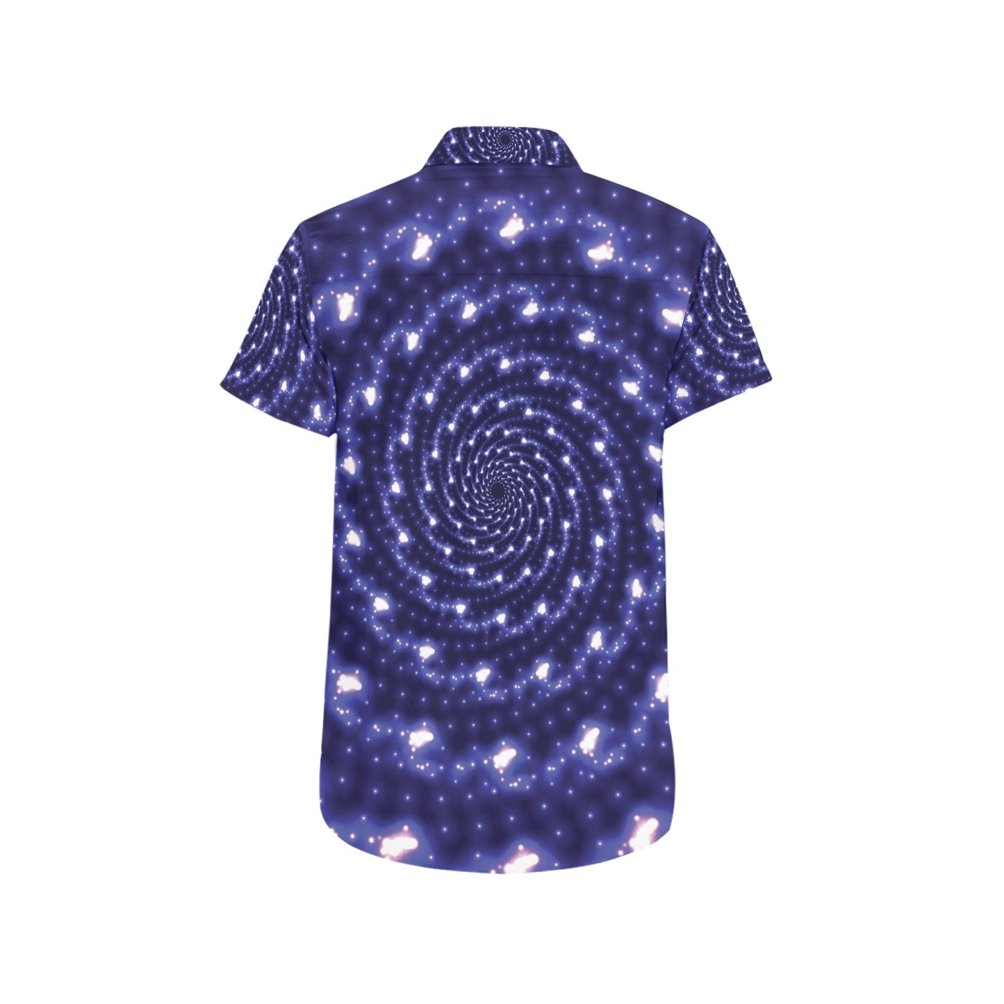 Vortex Print Design LKS305 Men Short Sleeve Button Up Shirt