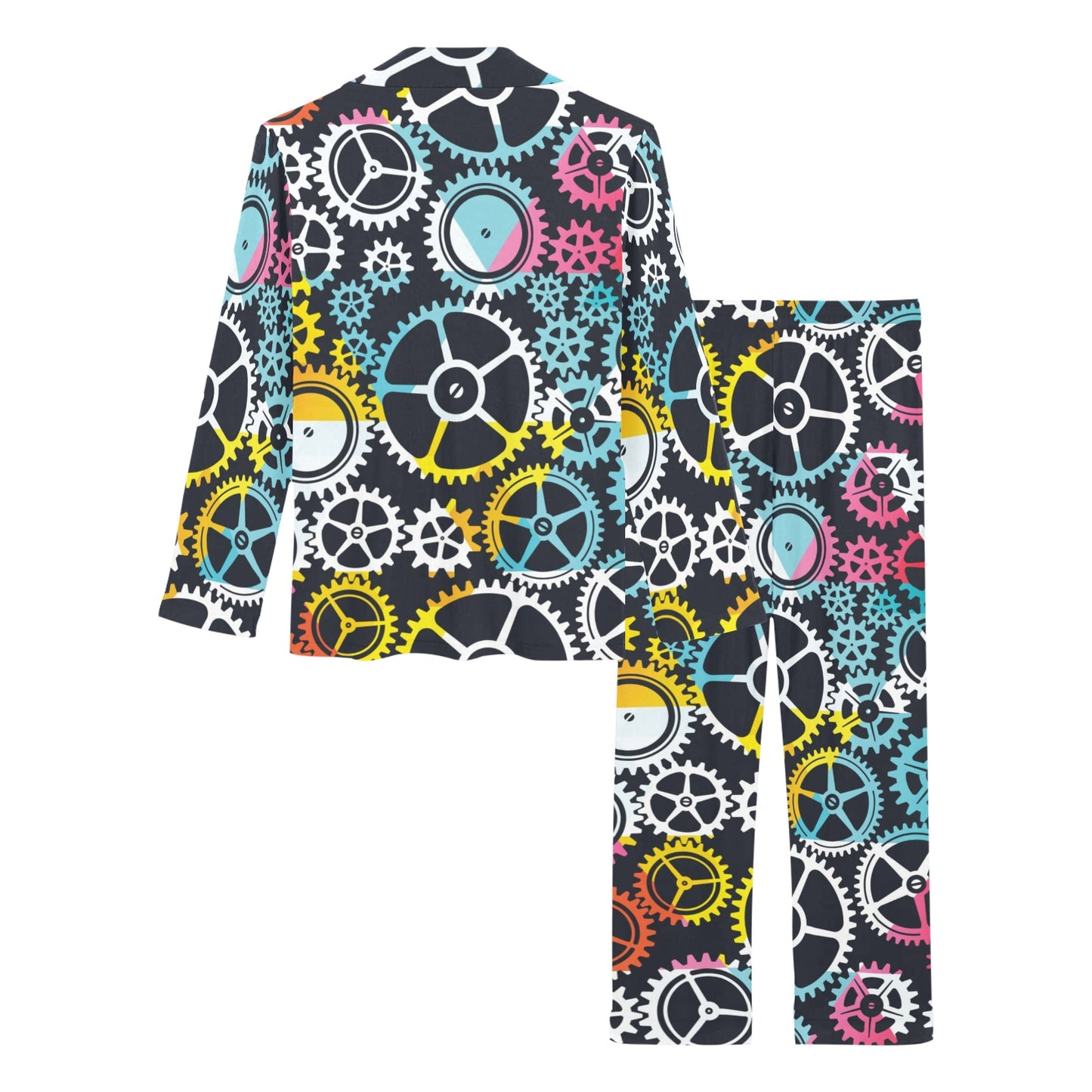 Mechanic Pattern Print Design 02 Women's Long Pajama Set