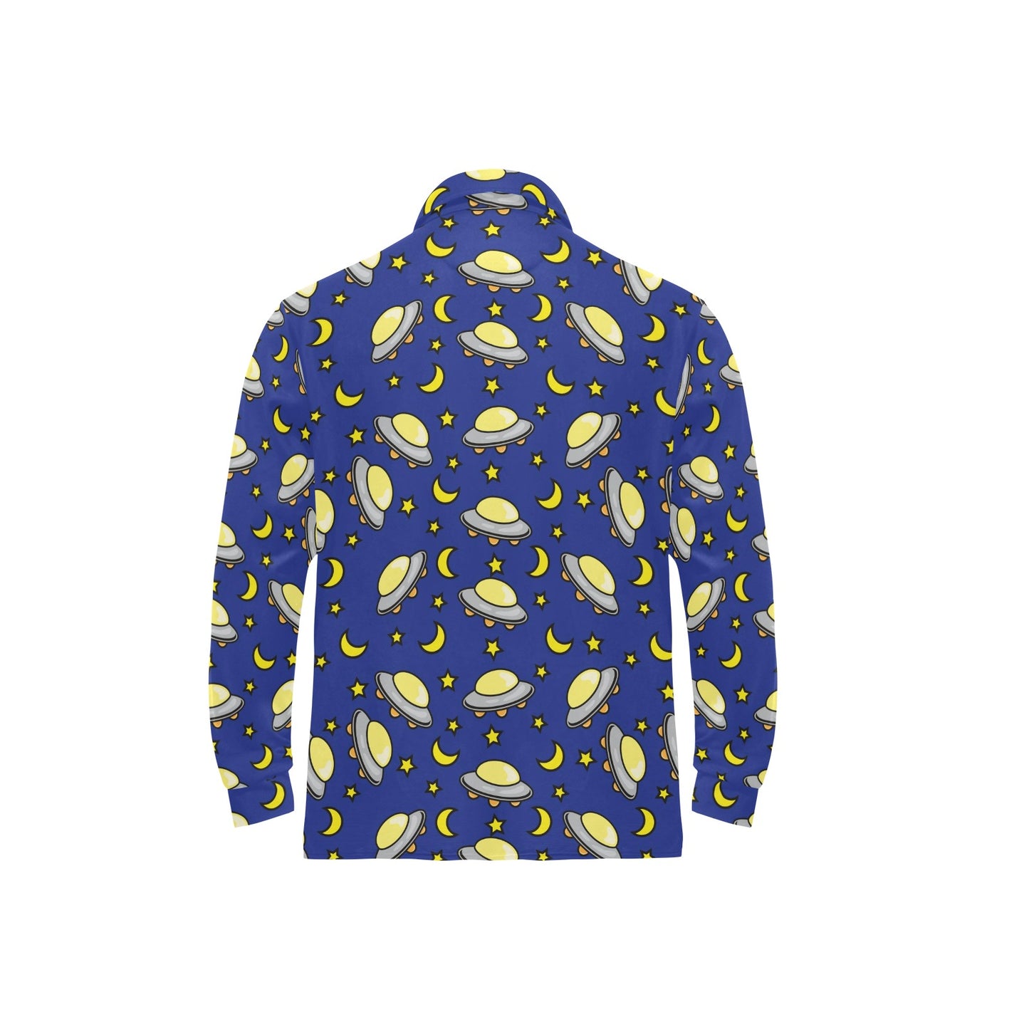 UFO Print Design LKS309 Long Sleeve Polo Shirt For Men's