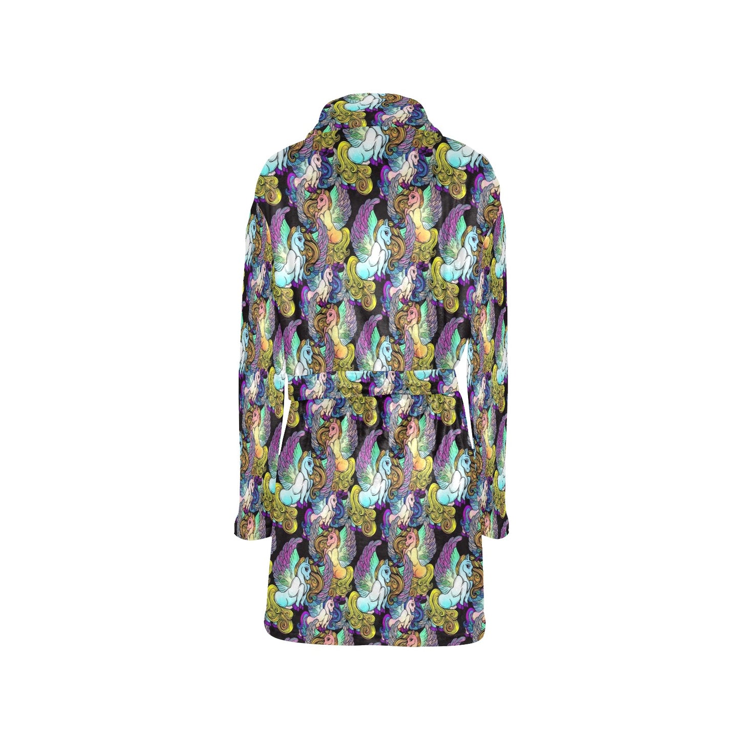 Unicorn With Wings Print Pattern Women's Fleece Robe
