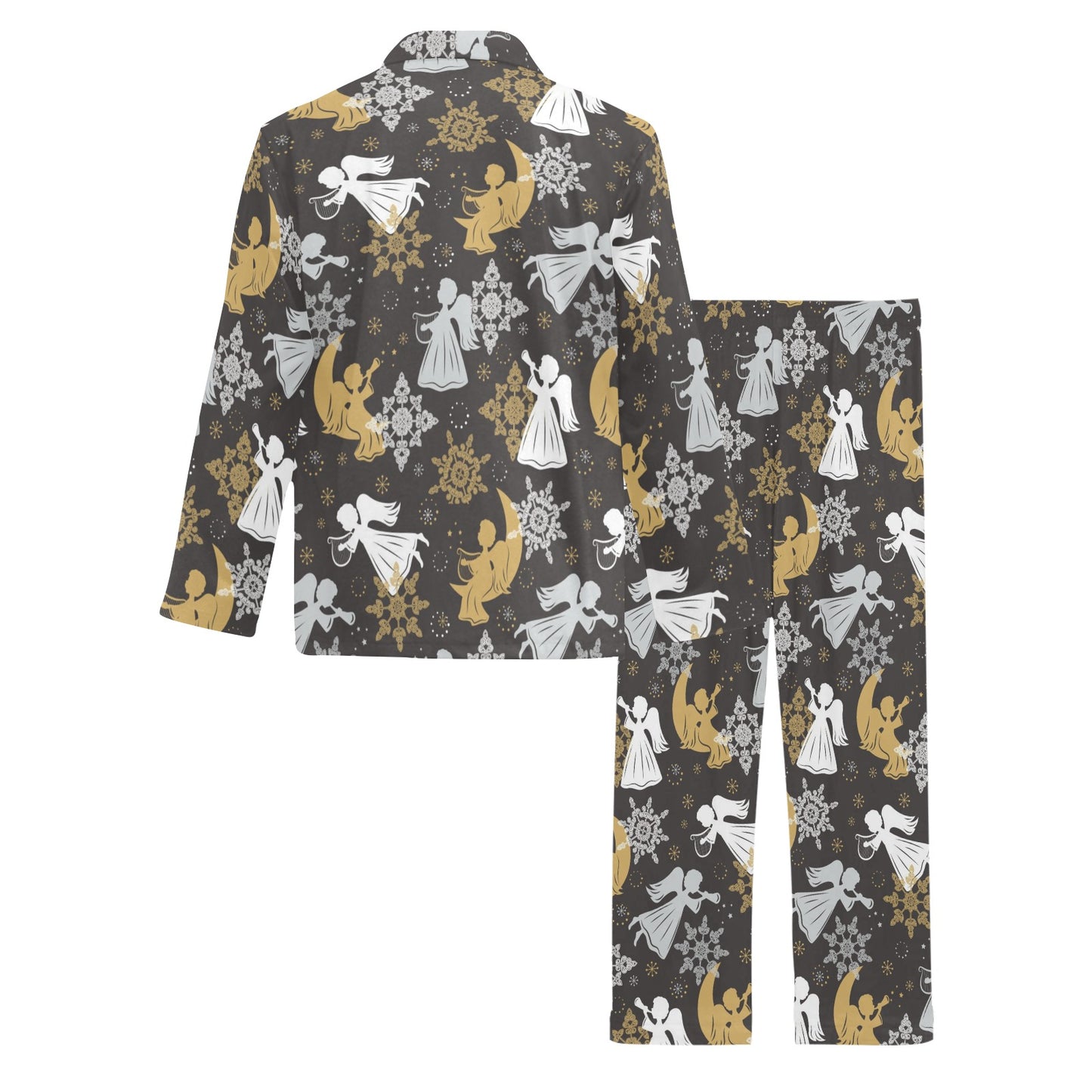 Angel Pattern Print Design 04 Men's Long Pajama Set