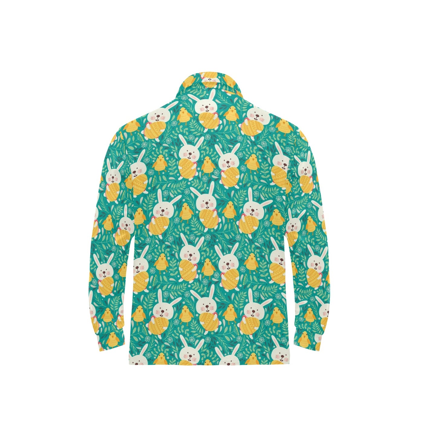 Easter Eggs Pattern Print Design RB02 Long Sleeve Polo Shirt For Men's
