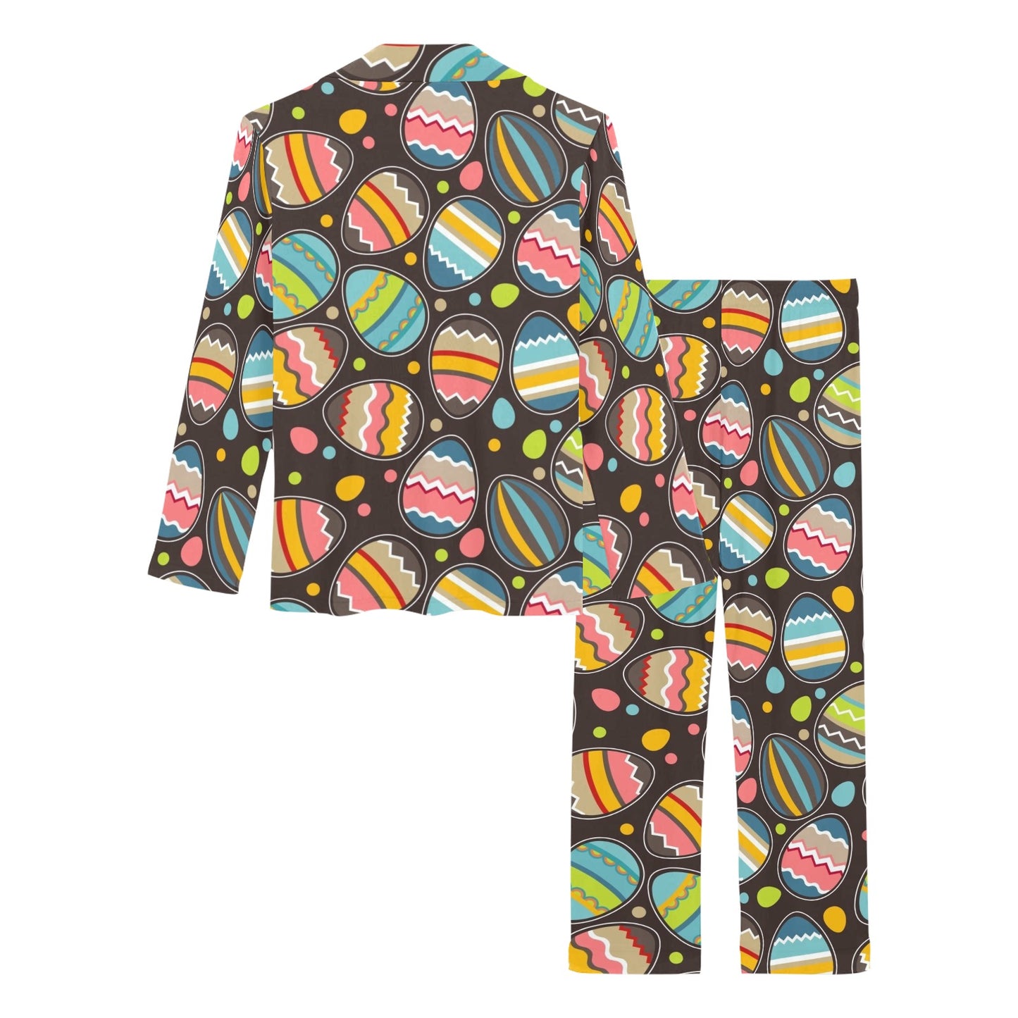 Easter Eggs Pattern Print Design RB03 Women's Long Pajama Set