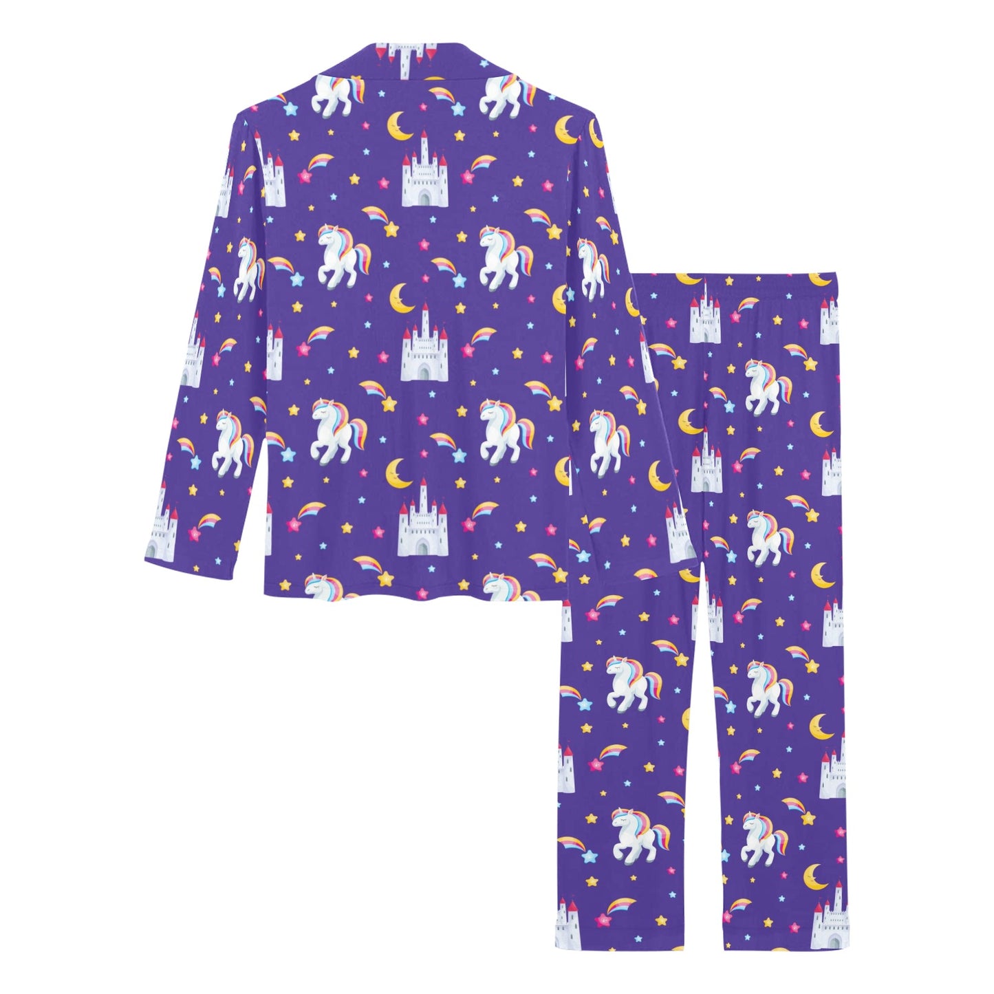 Unicorn Casttle Women's Long Pajama Set
