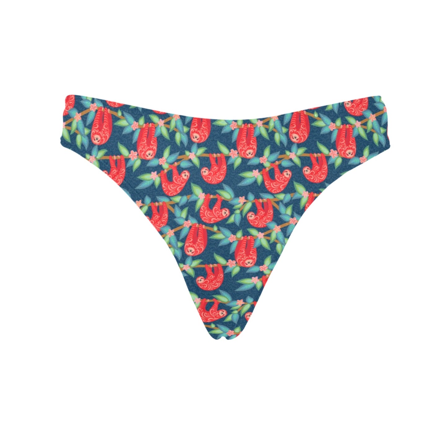 Sloth Red Design Themed Print Women's Thongs