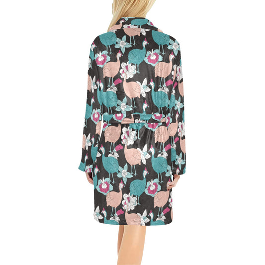 Guinea Fowl Pattern Print Design 03 Women's Fleece Robe