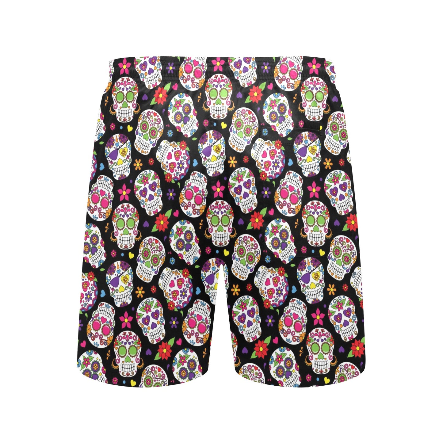 Sugar Skull Print Design LKS302 Men's Swim Trunks Beach Shorts