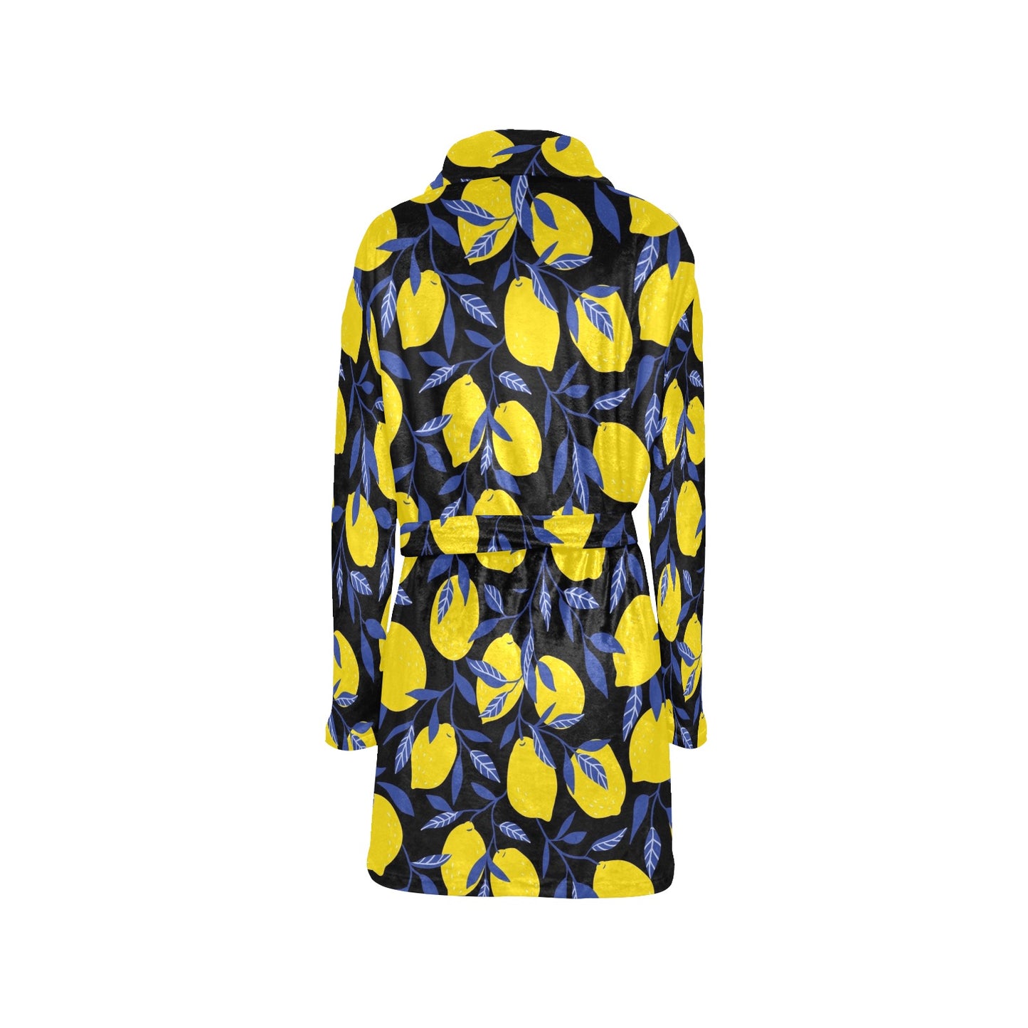 Lemon Pattern Print Design LM01 Women's Fleece Robe