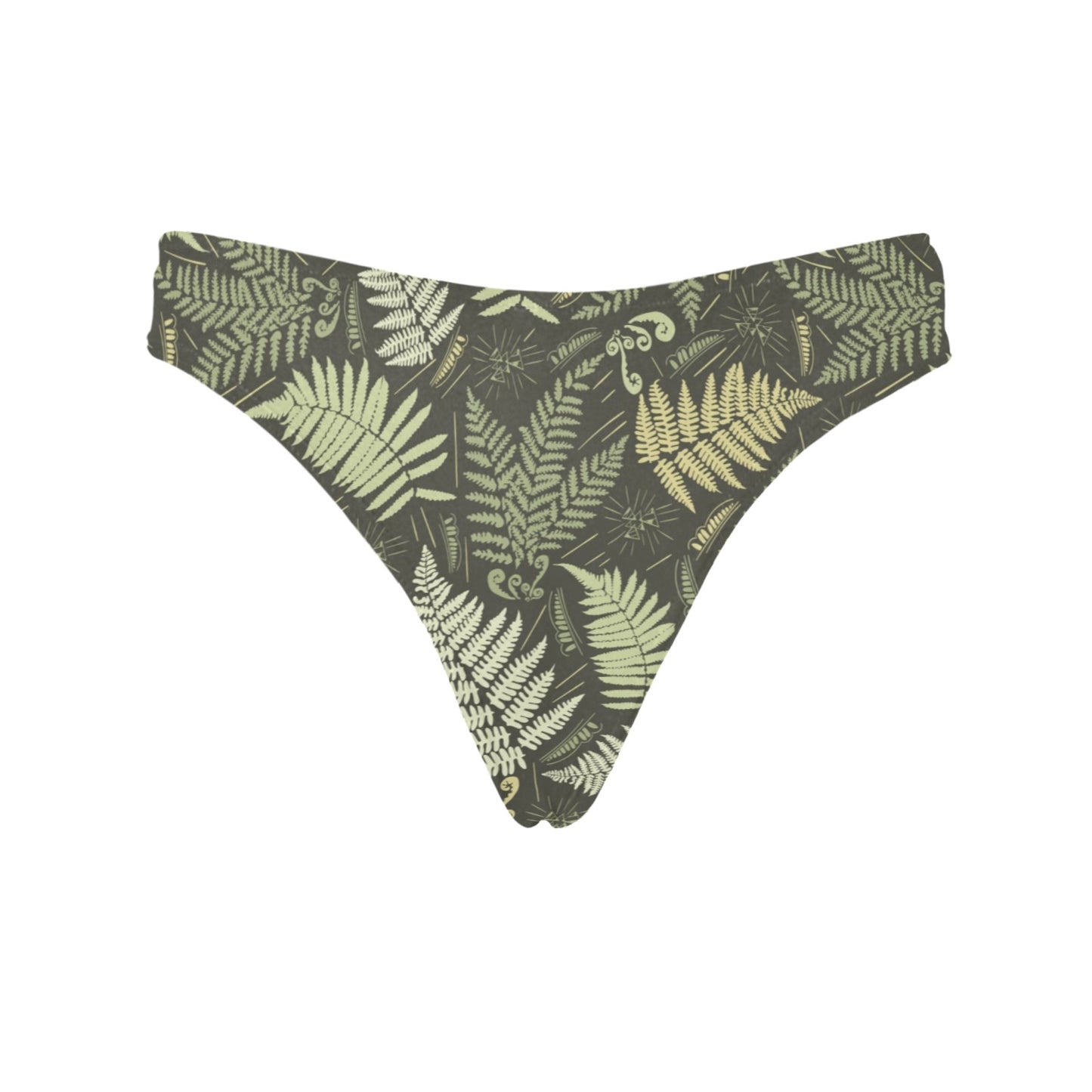 Fern Leave Green Print Pattern Women's Thongs