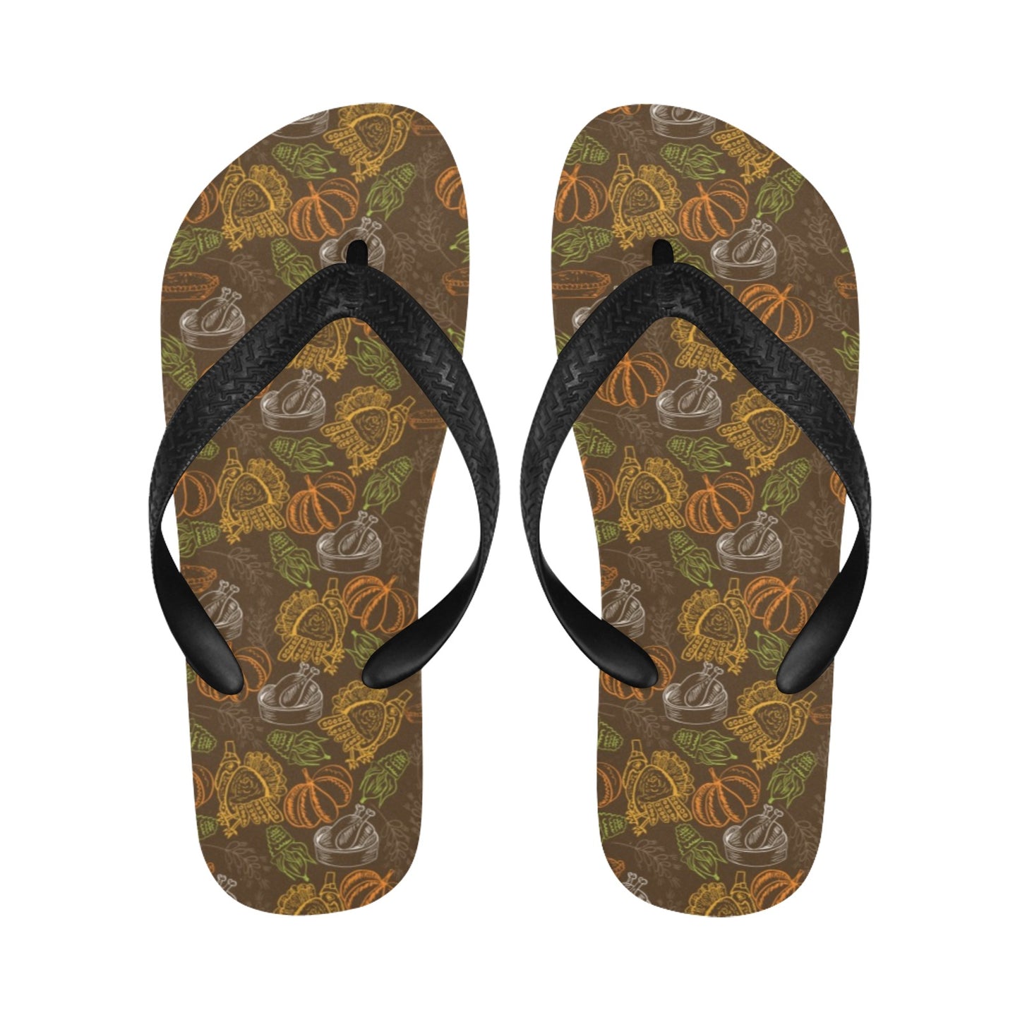 Thanksgiving Print Design LKS301 Flip Flops
