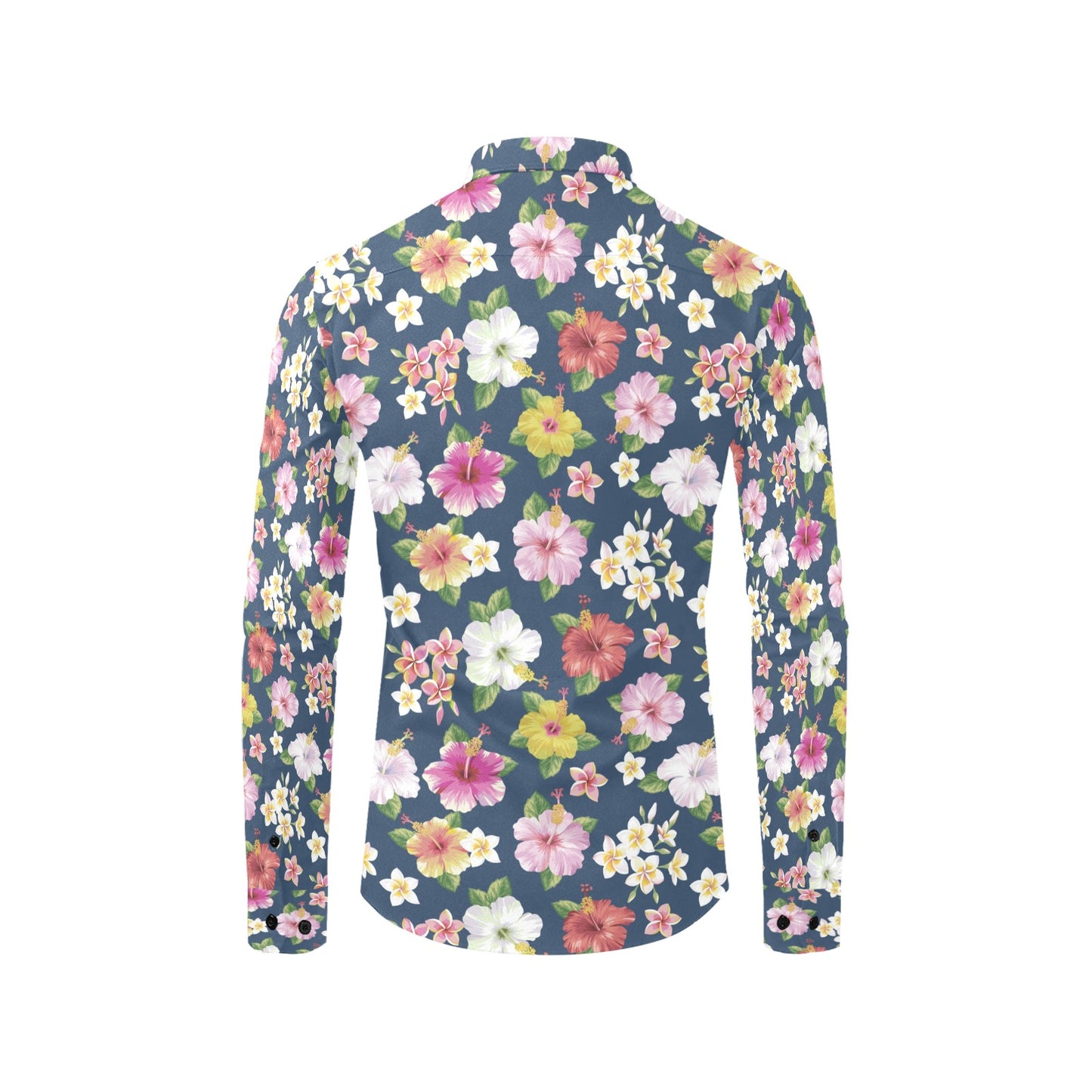 Hibiscus Sweet Print Design LKS304 Men's Long Sleeve Dress Shirt
