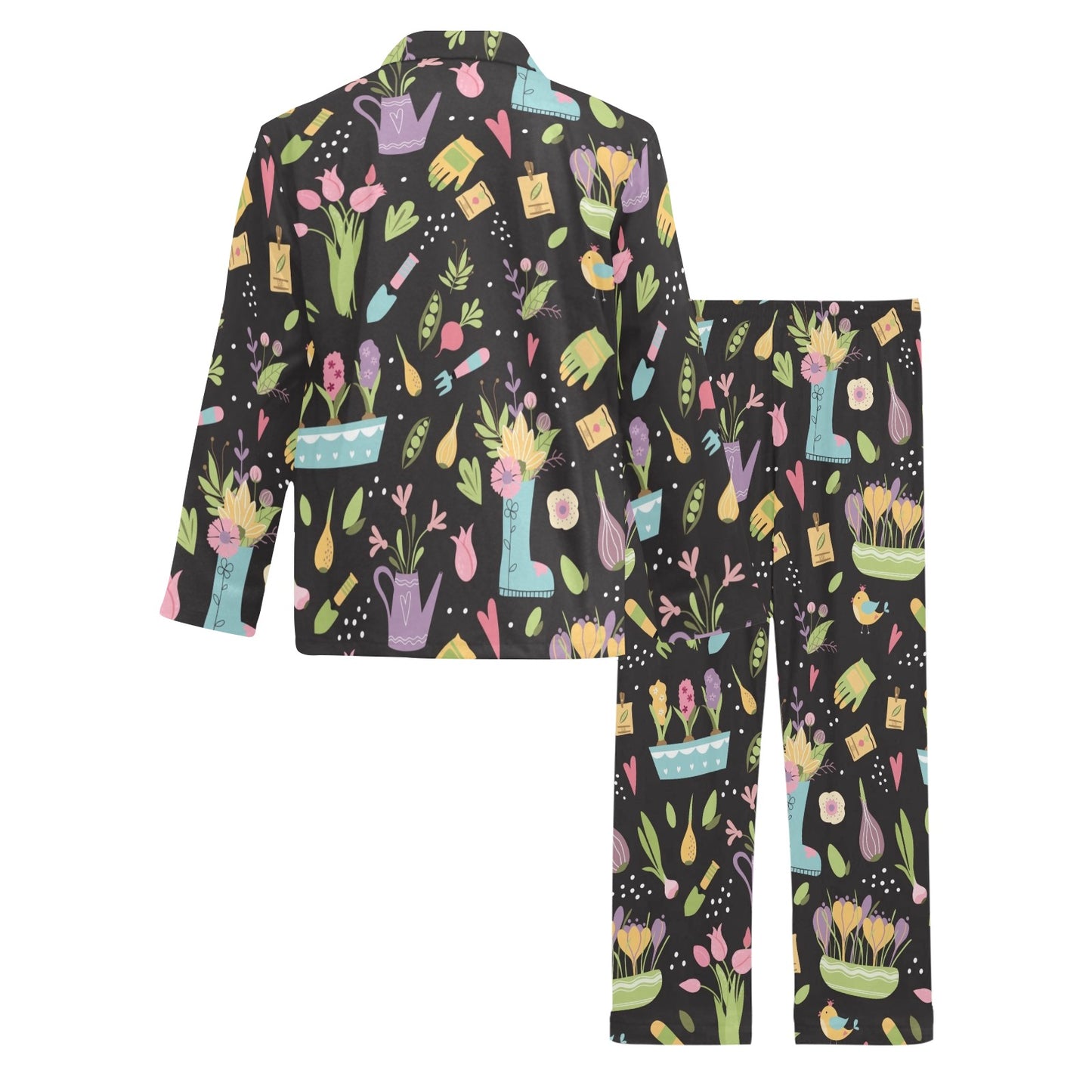 Gardening Pattern Print Design G03 Men's Long Pajama Set