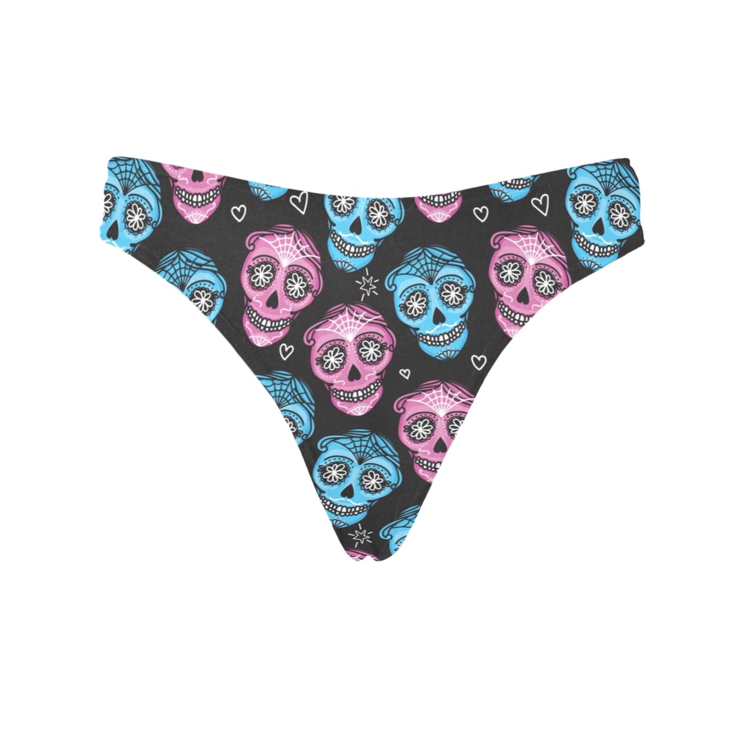Day of the Dead Skull Print Pattern Women's Thongs