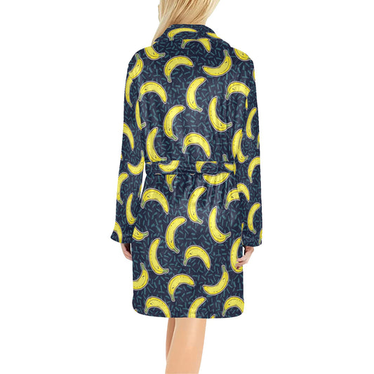 Banana Pattern Print Design BA09 Women's Fleece Robe