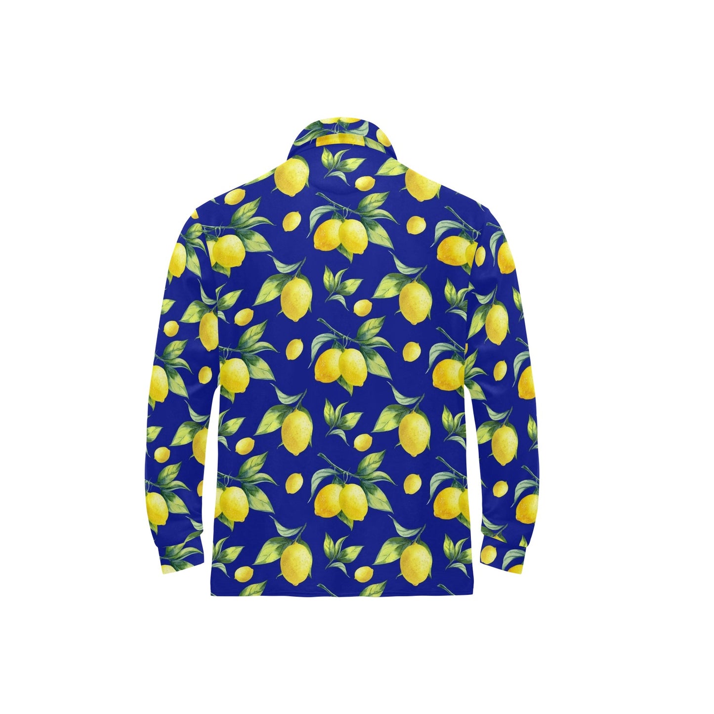 Lemon Pattern Print Design LM06 Long Sleeve Polo Shirt For Men's