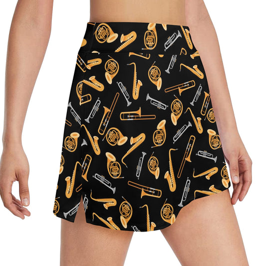 Saxophone Print Design LKS403 17" Golf & Pickleball Skort with Pockets