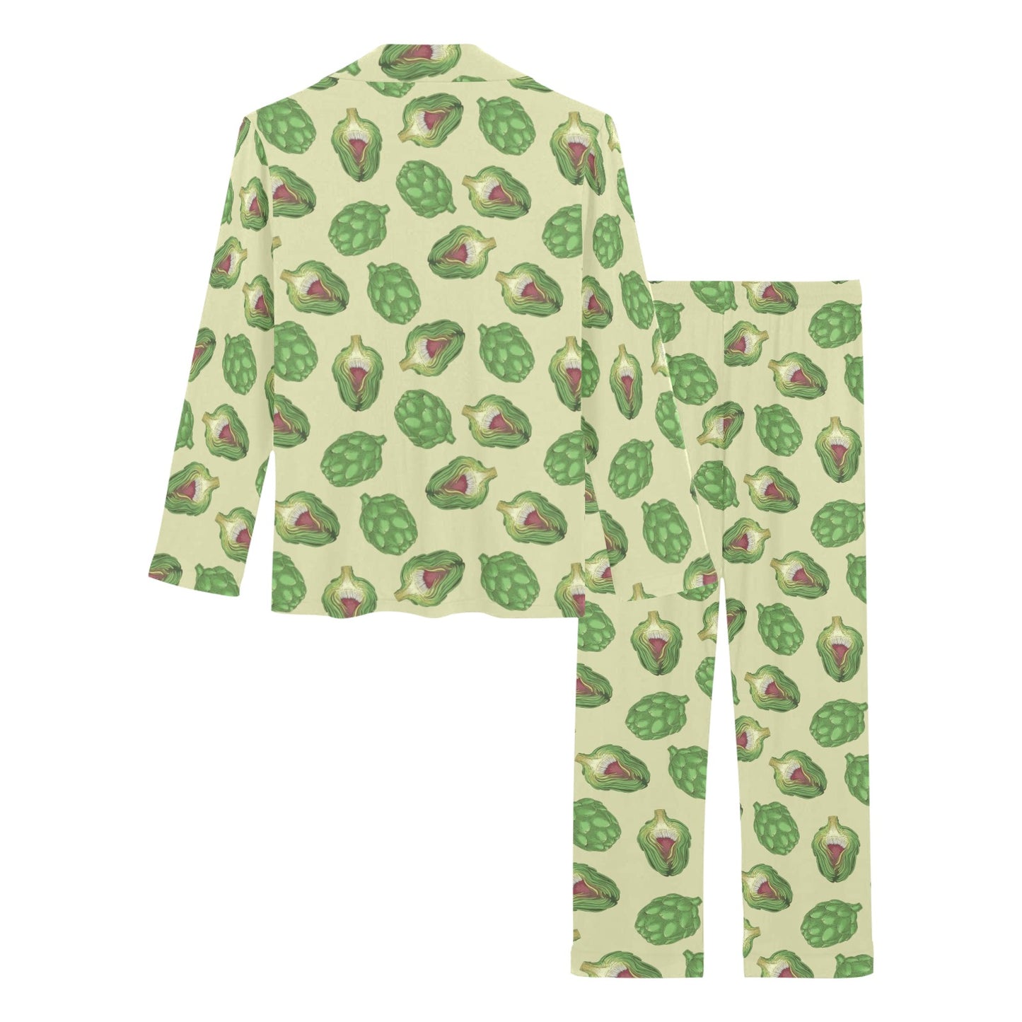 Artichoke Pattern Print Design 03 Women's Long Pajama Set