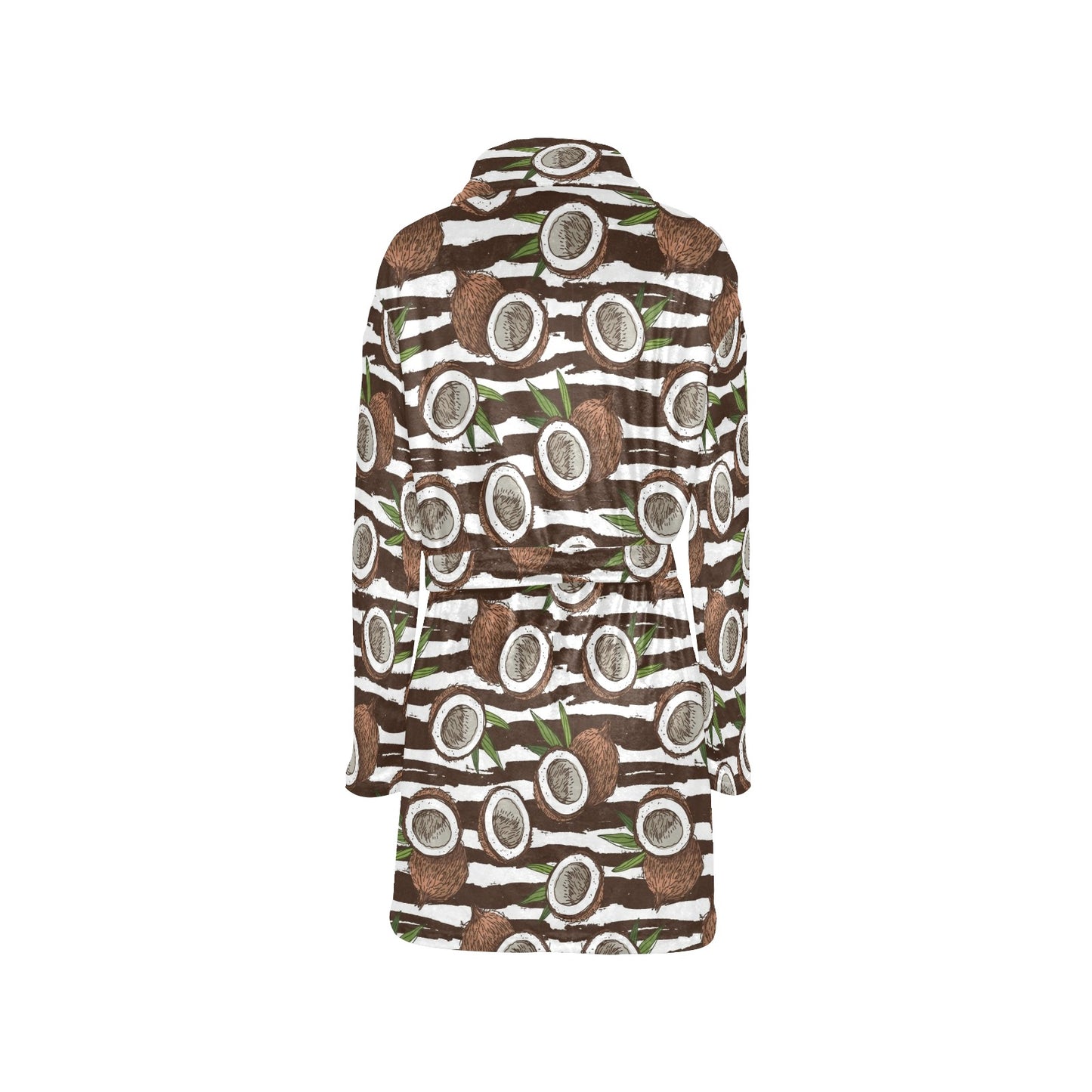 Coconut Pattern Print Design CN04 Women's Fleece Robe