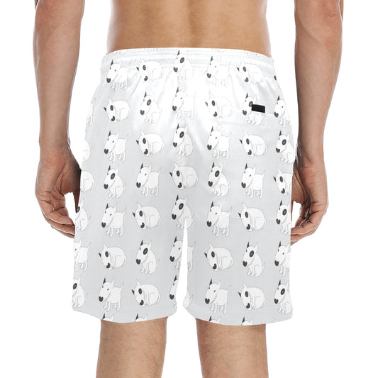 Bull Terrier hand draw Print Pattern Men's Swim Trunks Beach Shorts