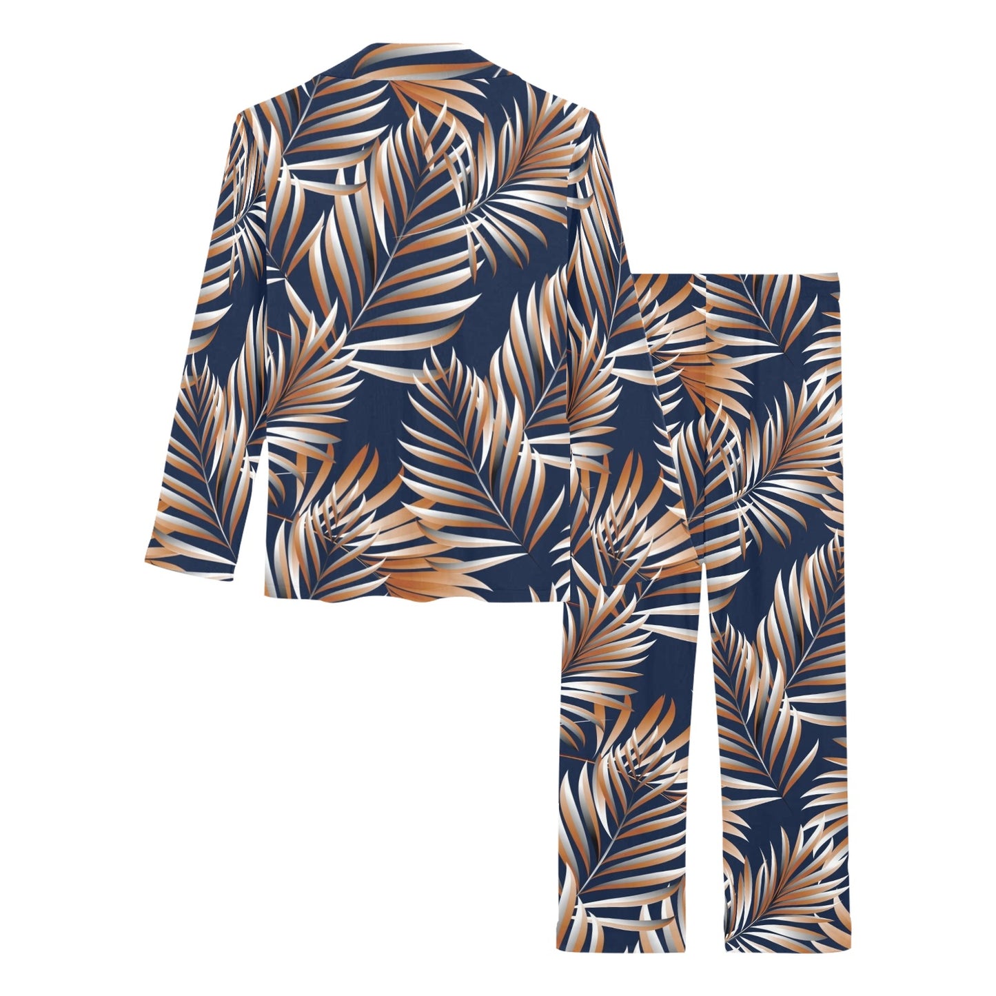 Tropical Flower Pattern Print Design TF07 Women's Long Pajama Set