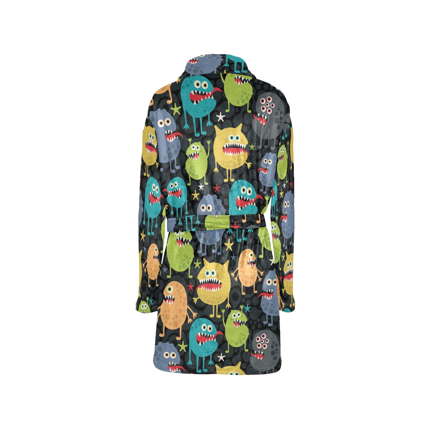 Monster Pattern Print Design 01 Women's Fleece Robe