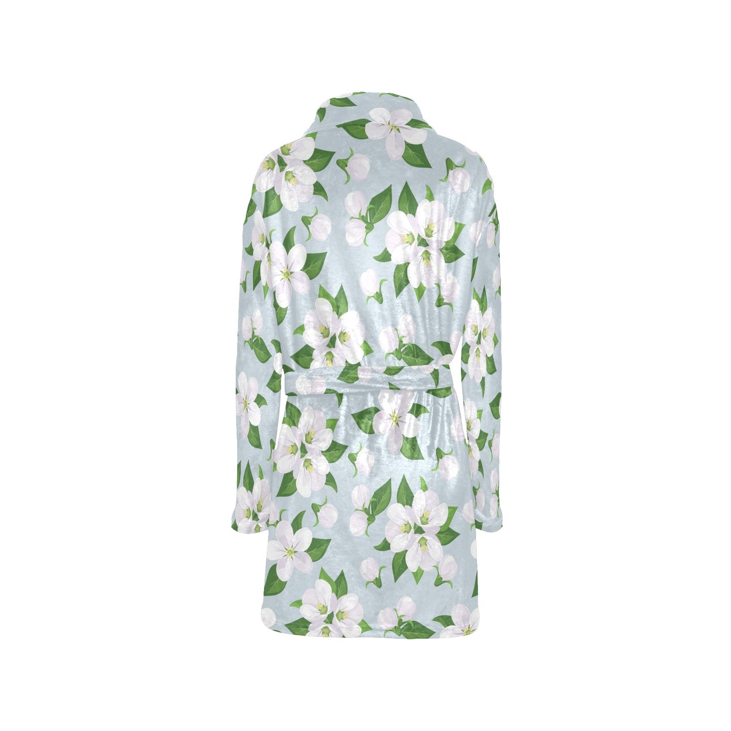 Apple blossom Pattern Print Design AB04 Women's Fleece Robe