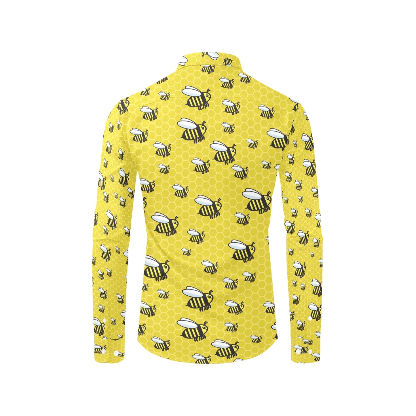 Bee Cute Print Design LKS308 Men's Long Sleeve Dress Shirt